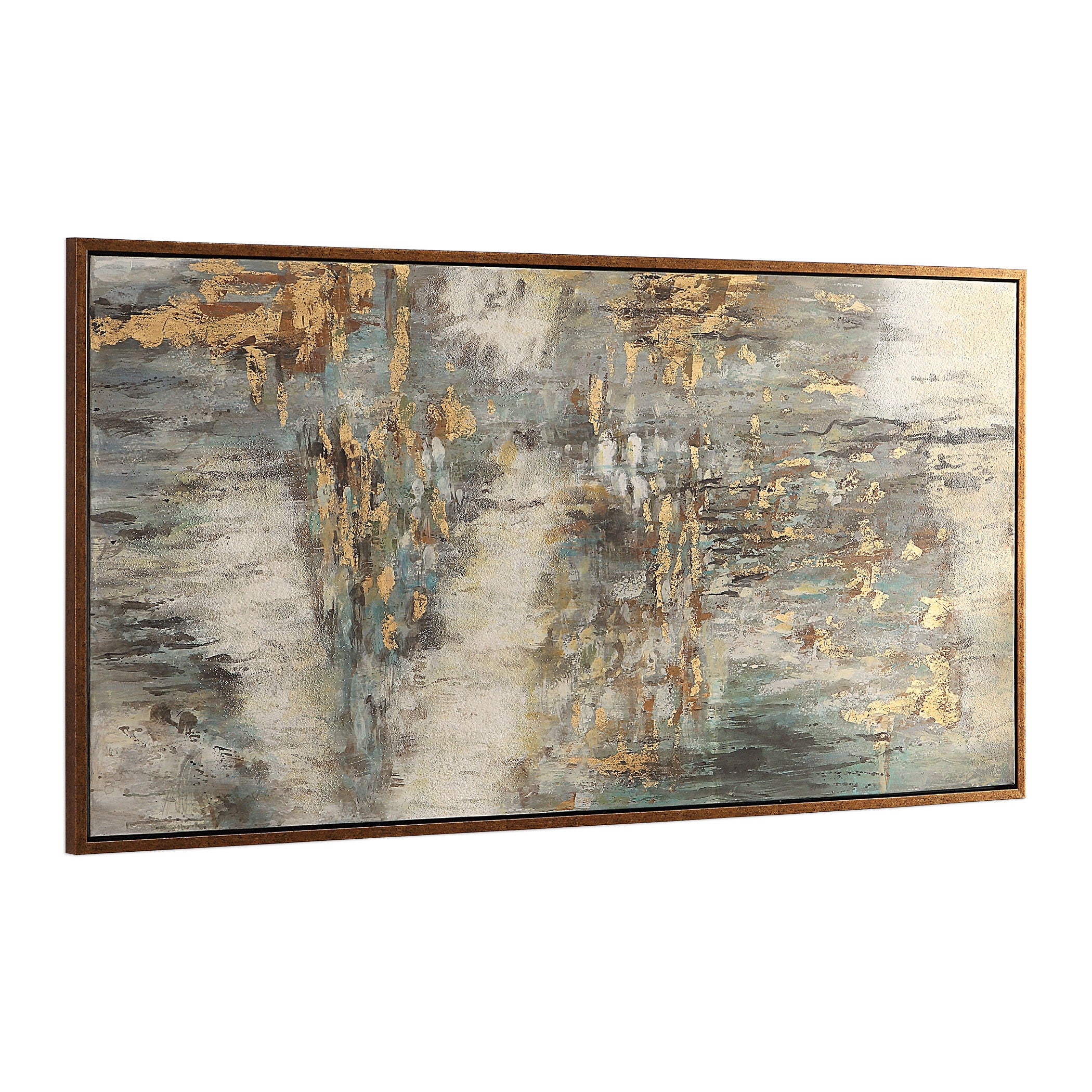 Behind The Falls Abstract Art Beige Wall Decor - Modern Canvas Painting for Living Room, Bedroom & Office - Home & Office Decoration