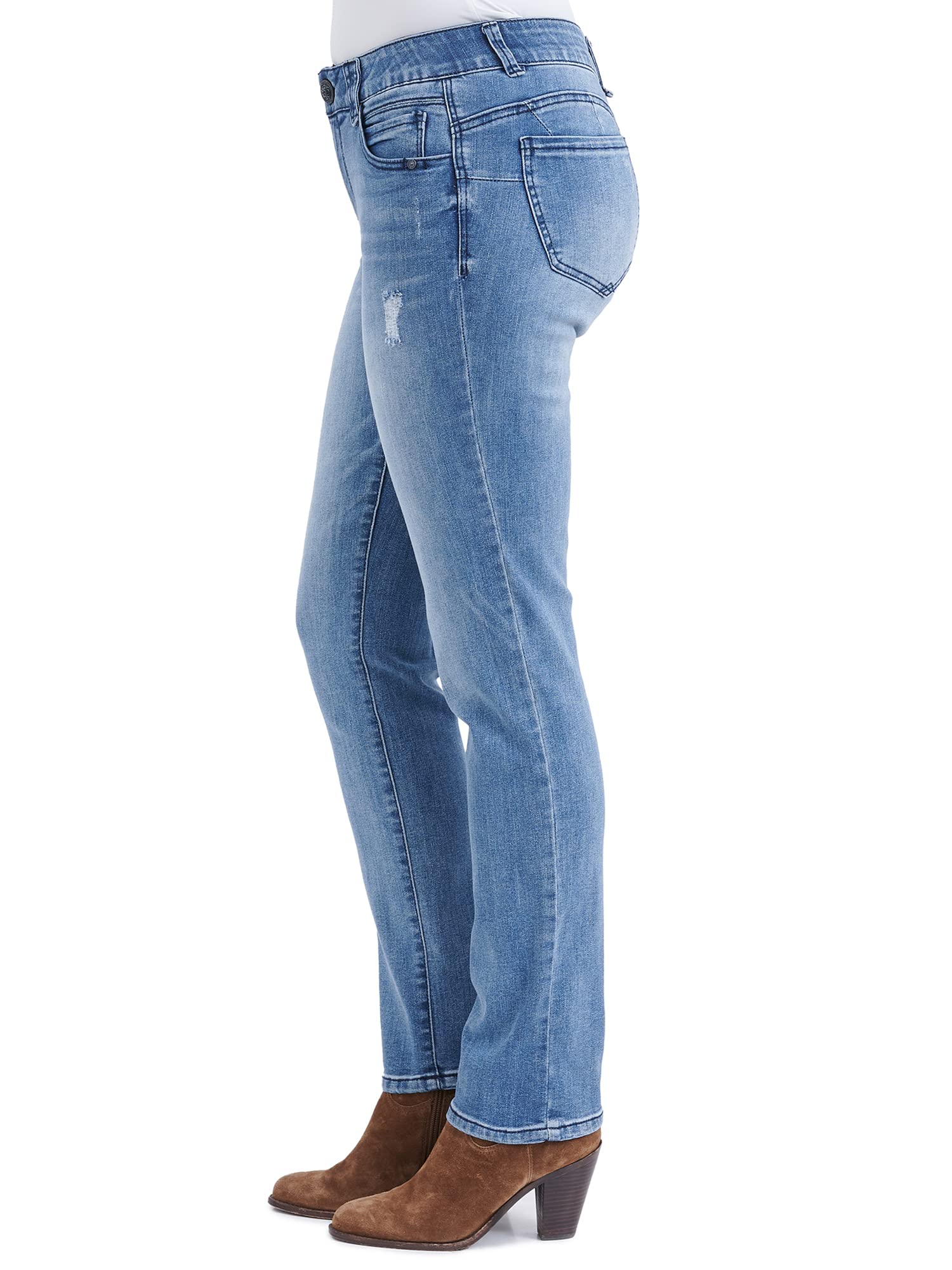 Democracy Women's Ab Solution Straight Leg Jean - Slimming High Waist Denim Pants for Comfort & Style | Perfect for Casual Outfits, Work & Everyday Wear