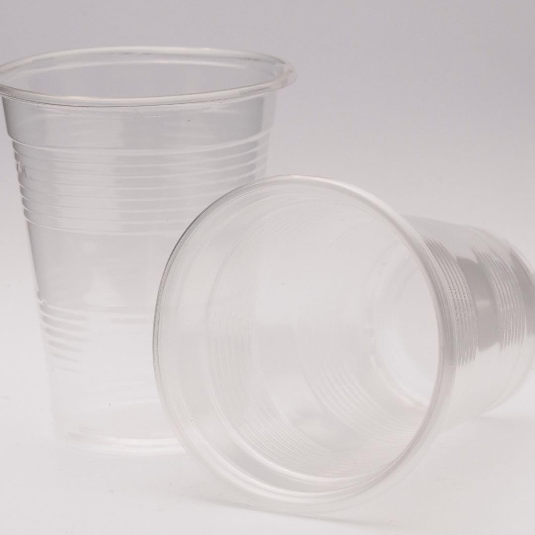 24-Pack 8 oz Clear Plastic Diamond Cups - Elegant Disposable Drinkware for Parties, Weddings, Baby Showers & Celebrations - Durable & Stylish Party Cups for Cocktails, Smoothies & Beverages