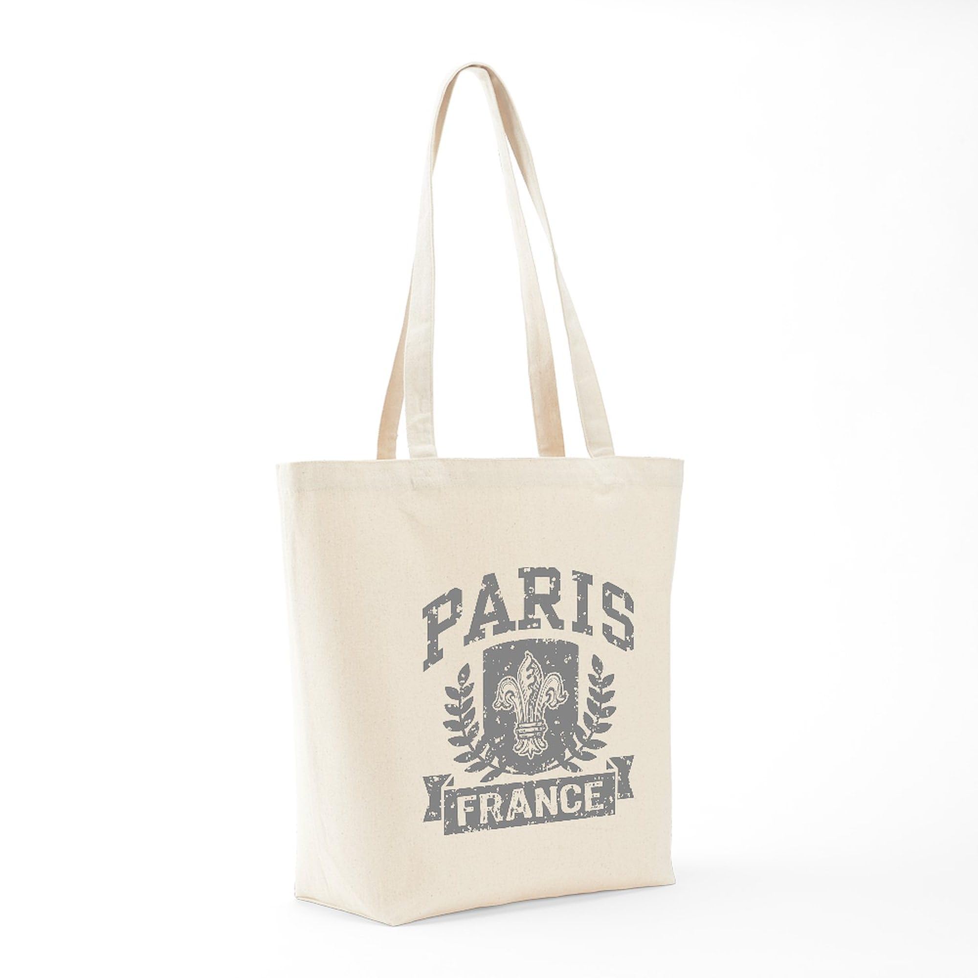 Paris France Tote Bag - Natural Canvas Reusable Shopping Bag for Groceries, Beach & Travel | Eco-Friendly Cotton Carryall