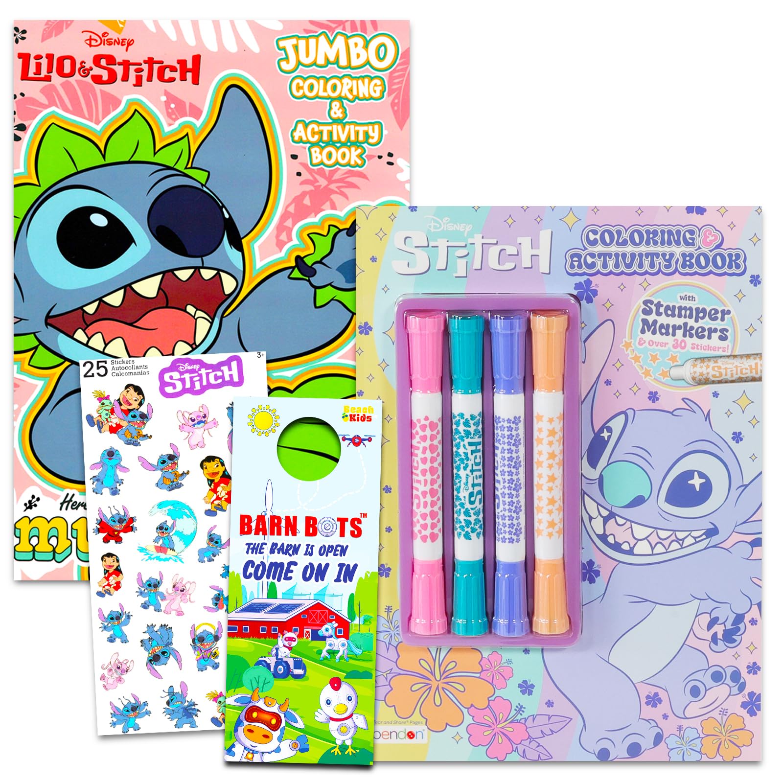 Disney Lilo and Stitch Coloring Book Set for Kids - 2 Jumbo Activity Books with Coloring Pages, Stickers, Games & Puzzles | Perfect for Birthday Gifts, Travel Entertainment & Family Bonding Time