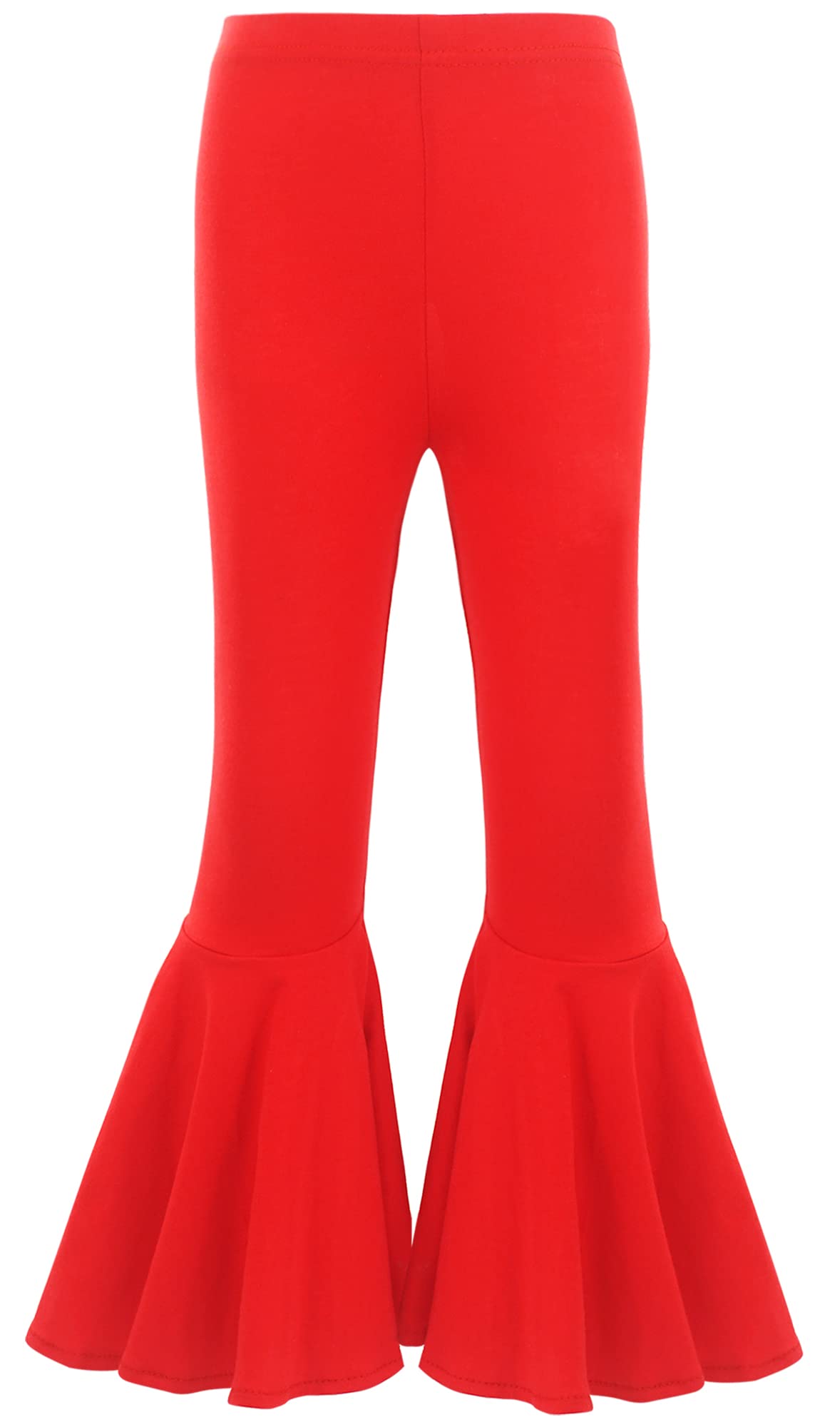 Happy Cherry Baby Girls Bell Bottom Flare Pants - Cotton Ruffle Leggings for Toddlers & Kids | Playtime, School & Party Outfits