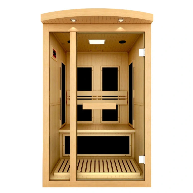 Low EMF 2-Person Far Infrared Sauna for Home Relaxation & Detox | Portable Wooden Sauna for Wellness & Pain Relief