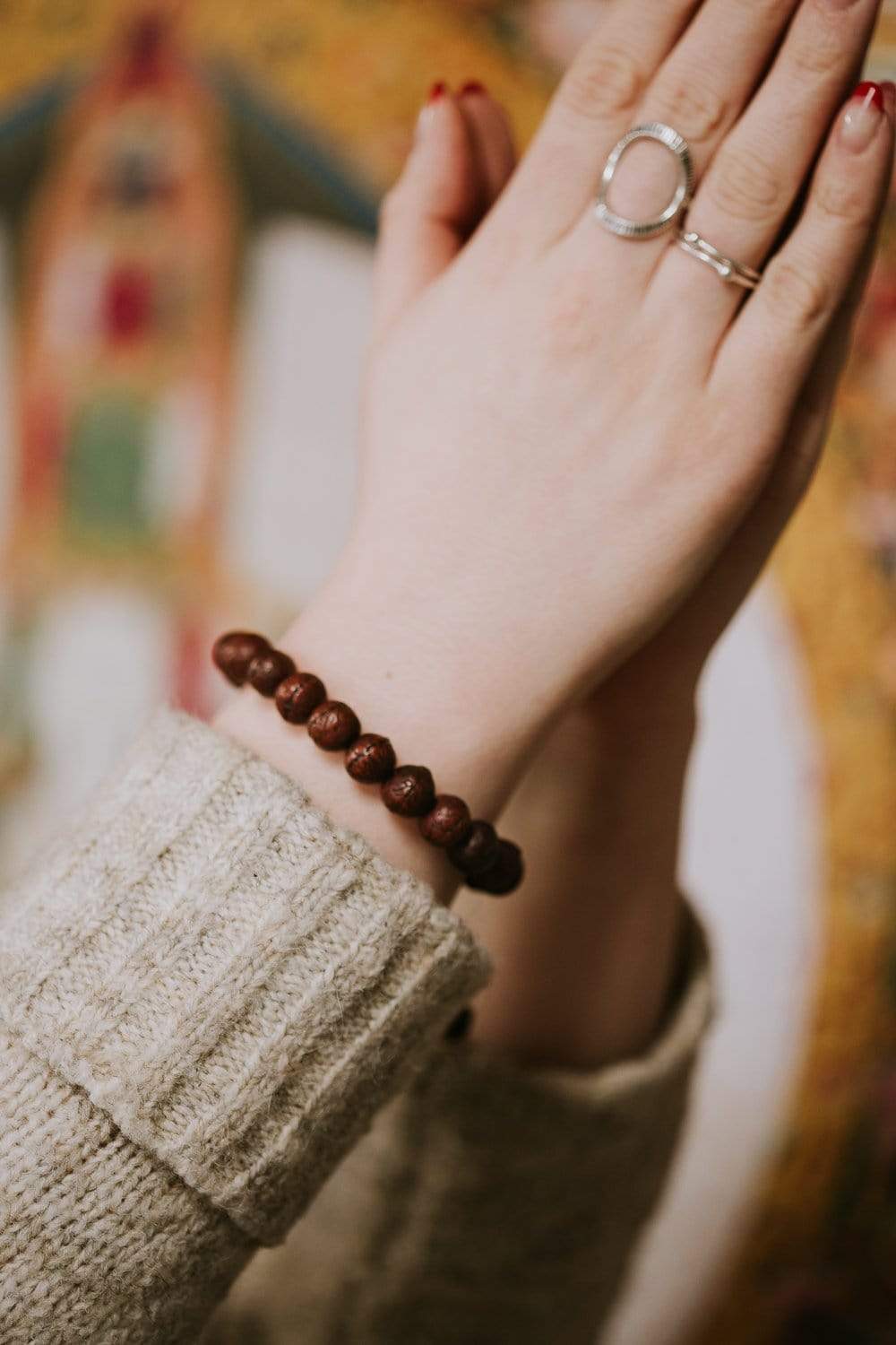 Handmade Antique Bodhi Seed Compassion Mala Bracelet - Buddhist Prayer Beads for Meditation, Yoga & Spiritual Healing