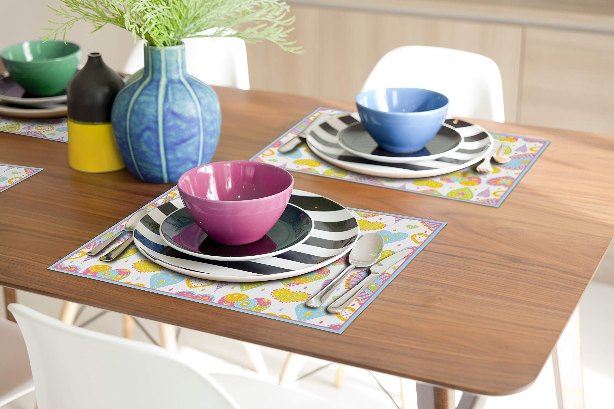 24-Piece Disposable Floral Paper Placemats Set - 16.5