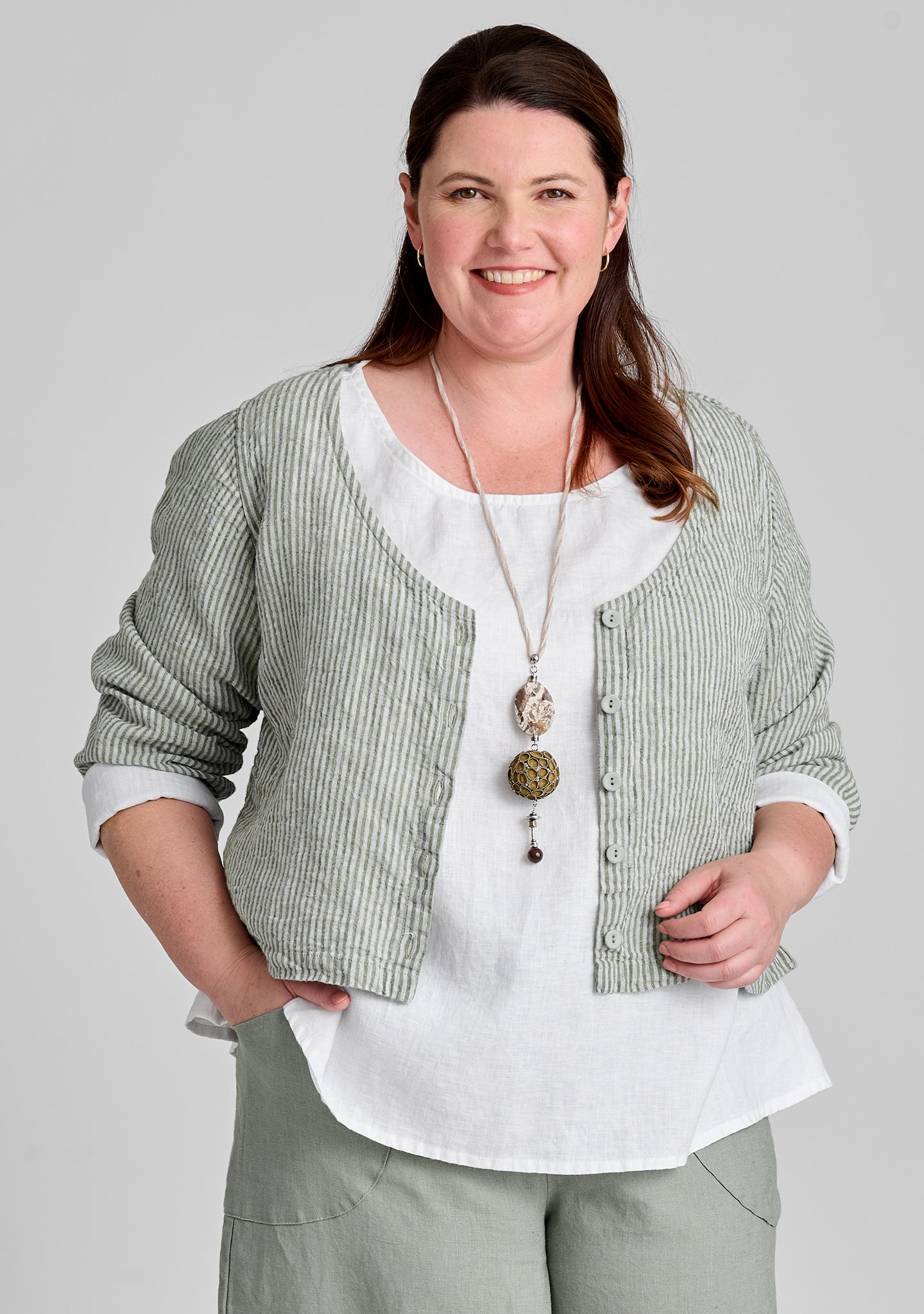 Vee Cardi Linen Cardigan for Women - Lightweight Summer Cover-Up for Beach, Office & Casual Wear