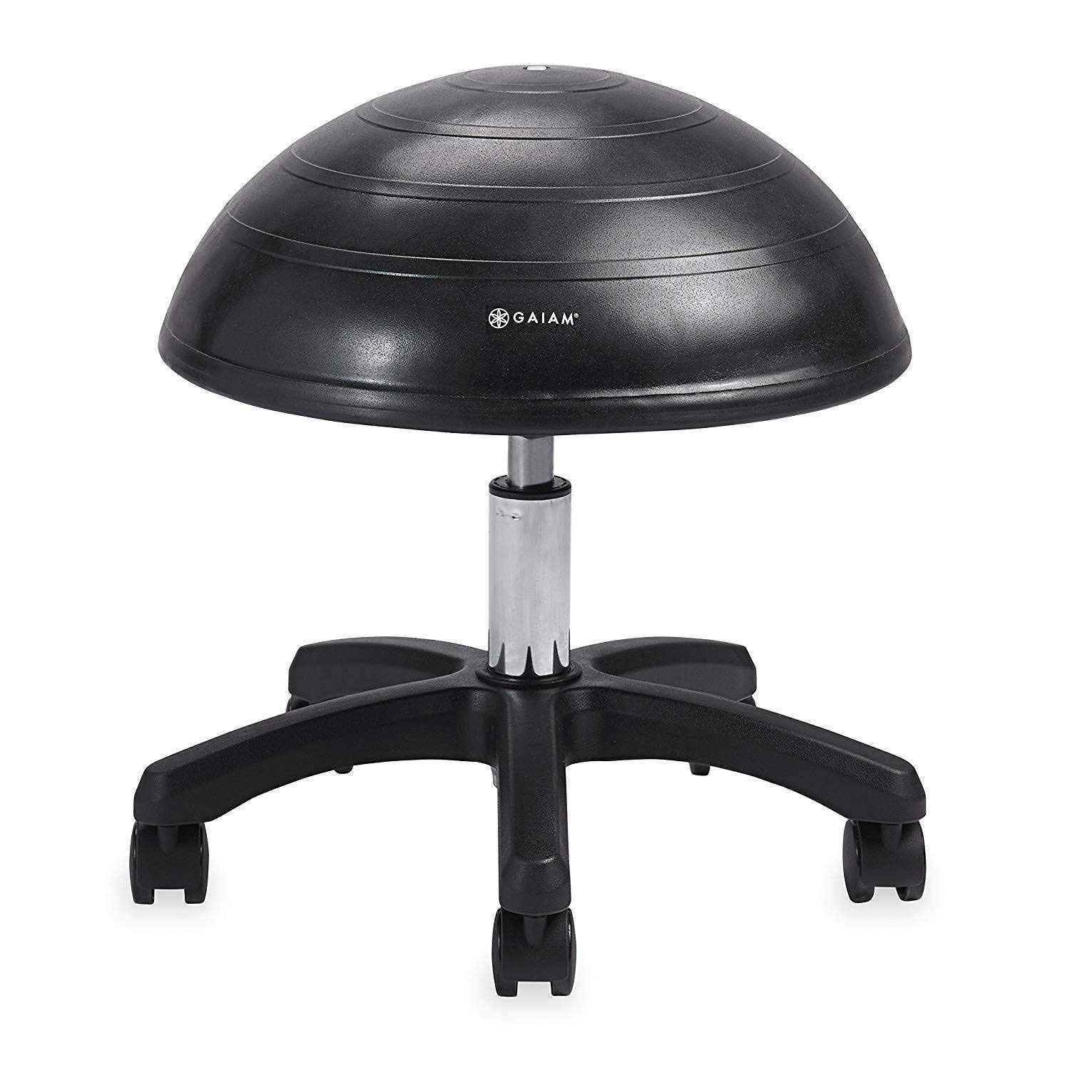 Gaiam Balance Ball Chair Stool - Adjustable Stability Ball for Office & Home Workout - Ergonomic Half-Dome Yoga Ball Seat for Active Sitting, Posture Correction & Core Strengthening - Perfect for Desk Work, Yoga & Fitness Training
