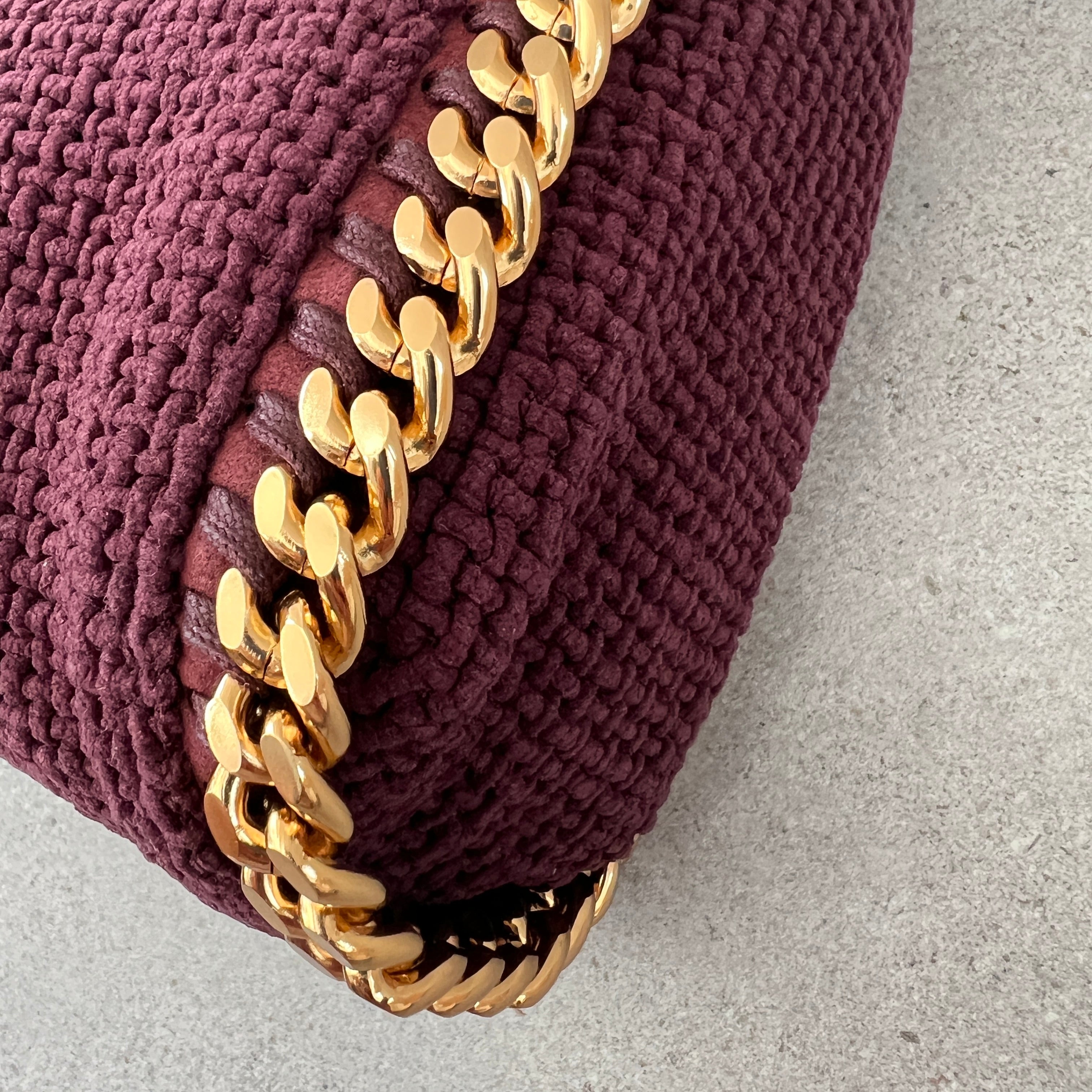 Falabella Mini Tote Bag - Woven Leather Handbag with Handle in Plum Color | Perfect for Work, Travel & Everyday Use