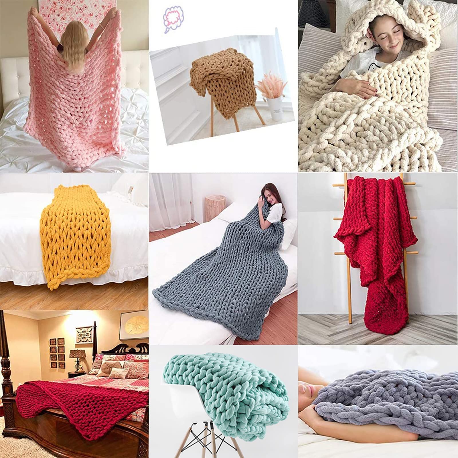 Chunky Knit Blanket - Ultra Soft & Warm Handmade Throw for Couch, Bed, Sofa - Cozy Yarn Blanket Perfect for Home Decor, Gifts & Winter Snuggling