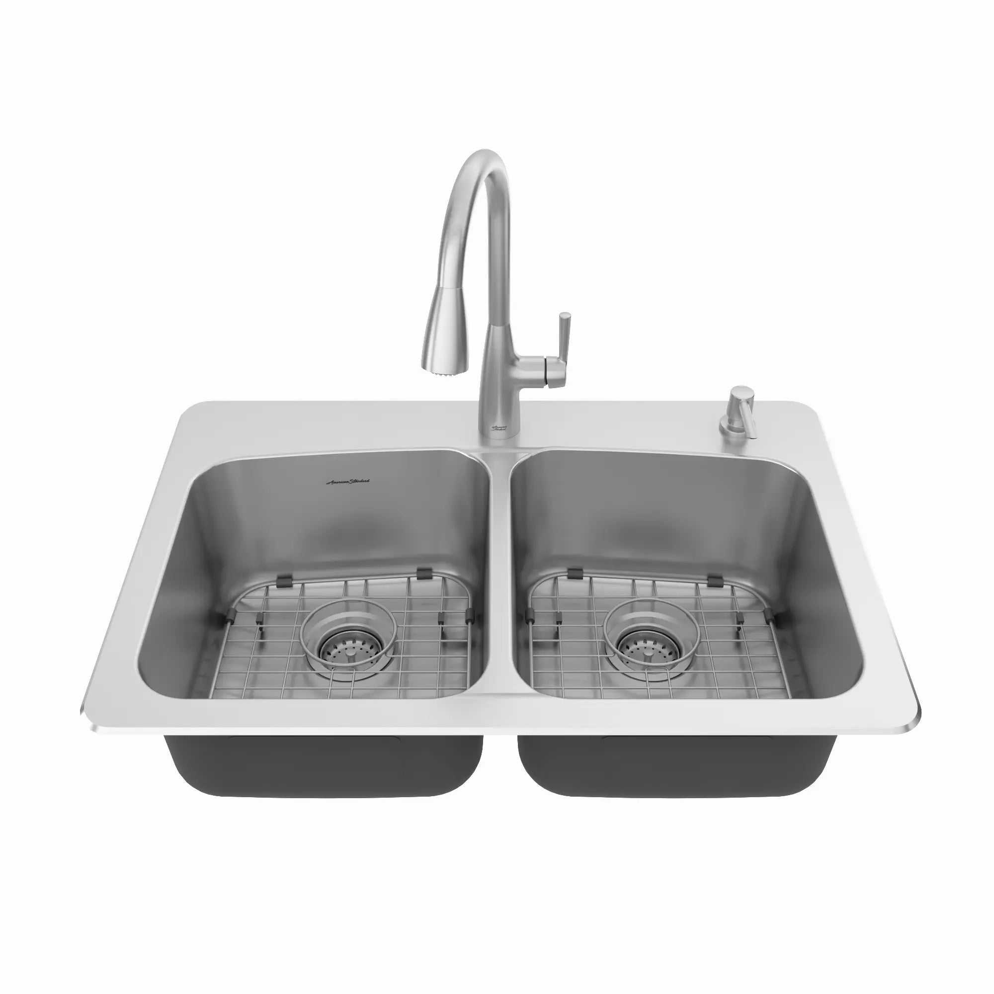 Fairbury® 2S Pull Down Kitchen Faucet with 33 Inch Stainless Steel Double Bowl Sink Combo - Perfect for Modern Farmhouse & Contemporary Kitchen Renovations