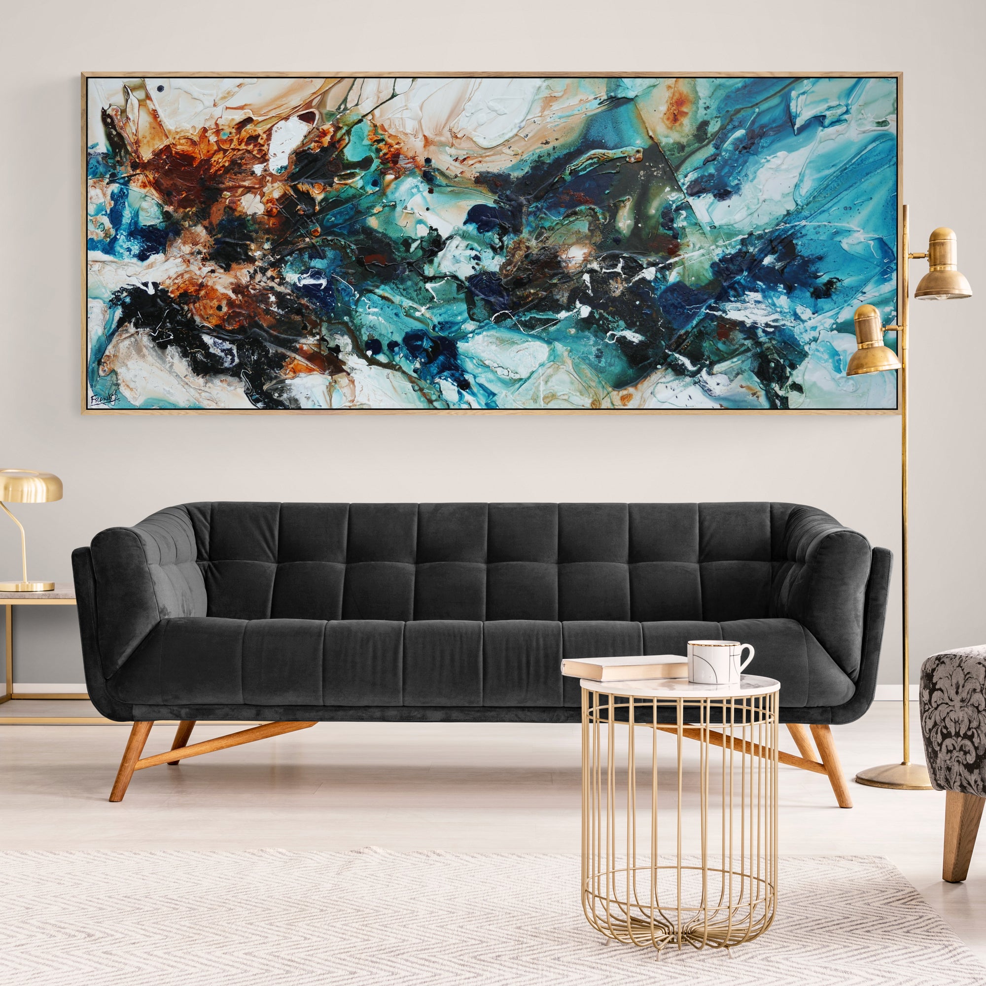 Raw Southern Oxide 240cm x 100cm Textured Abstract Canvas Art - Modern Wall Decor for Living Room, Bedroom & Office