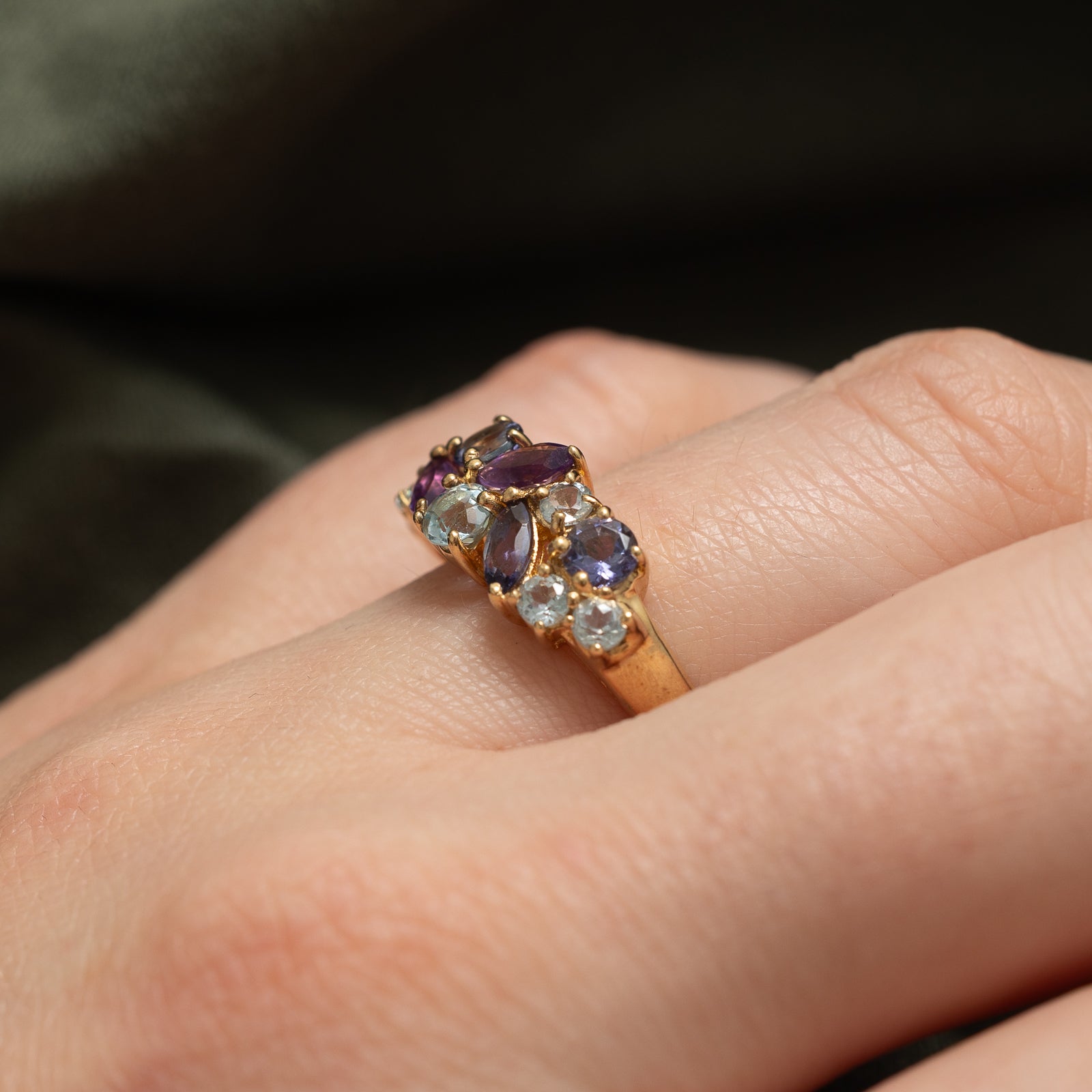 1.06ctw Multi Gemstone Ring for Women - Size 7.25 | Elegant Birthstone Jewelry Gift for Mom, Wife, Girlfriend | Perfect for Anniversary, Birthday & Special Occasions