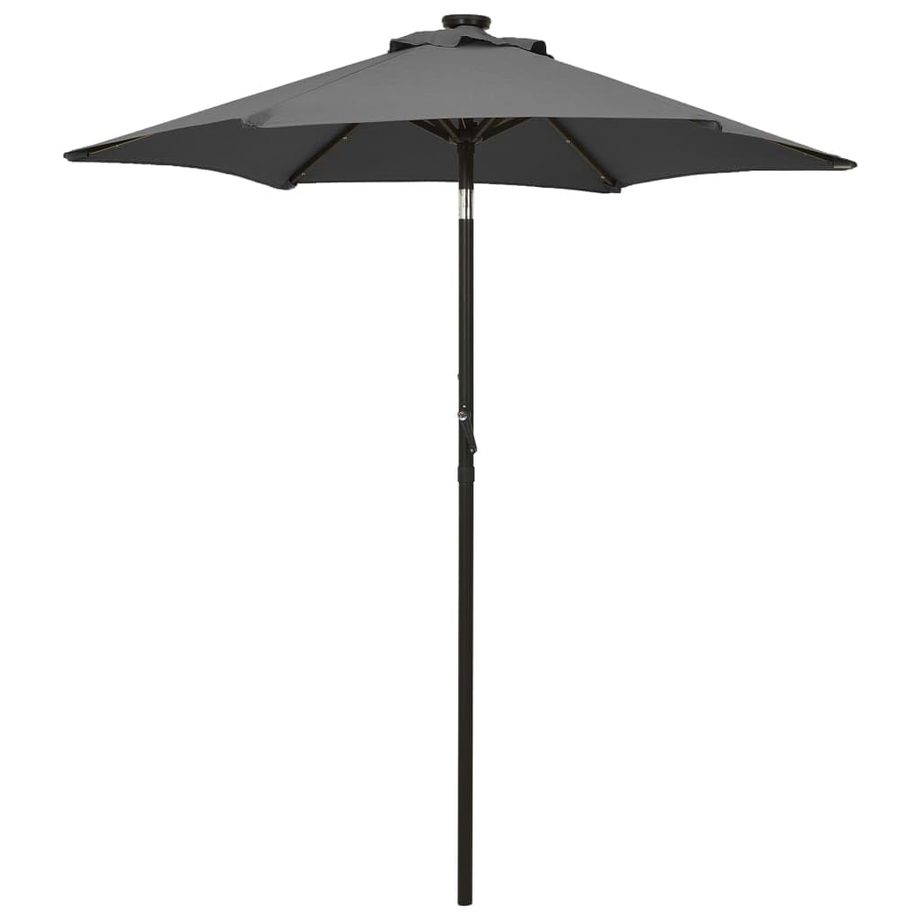 vidaXL LED Garden Parasol with Aluminum Frame - Patio Sunshade Canopy for Outdoor Dining, Poolside Lounging & Backyard Relaxation