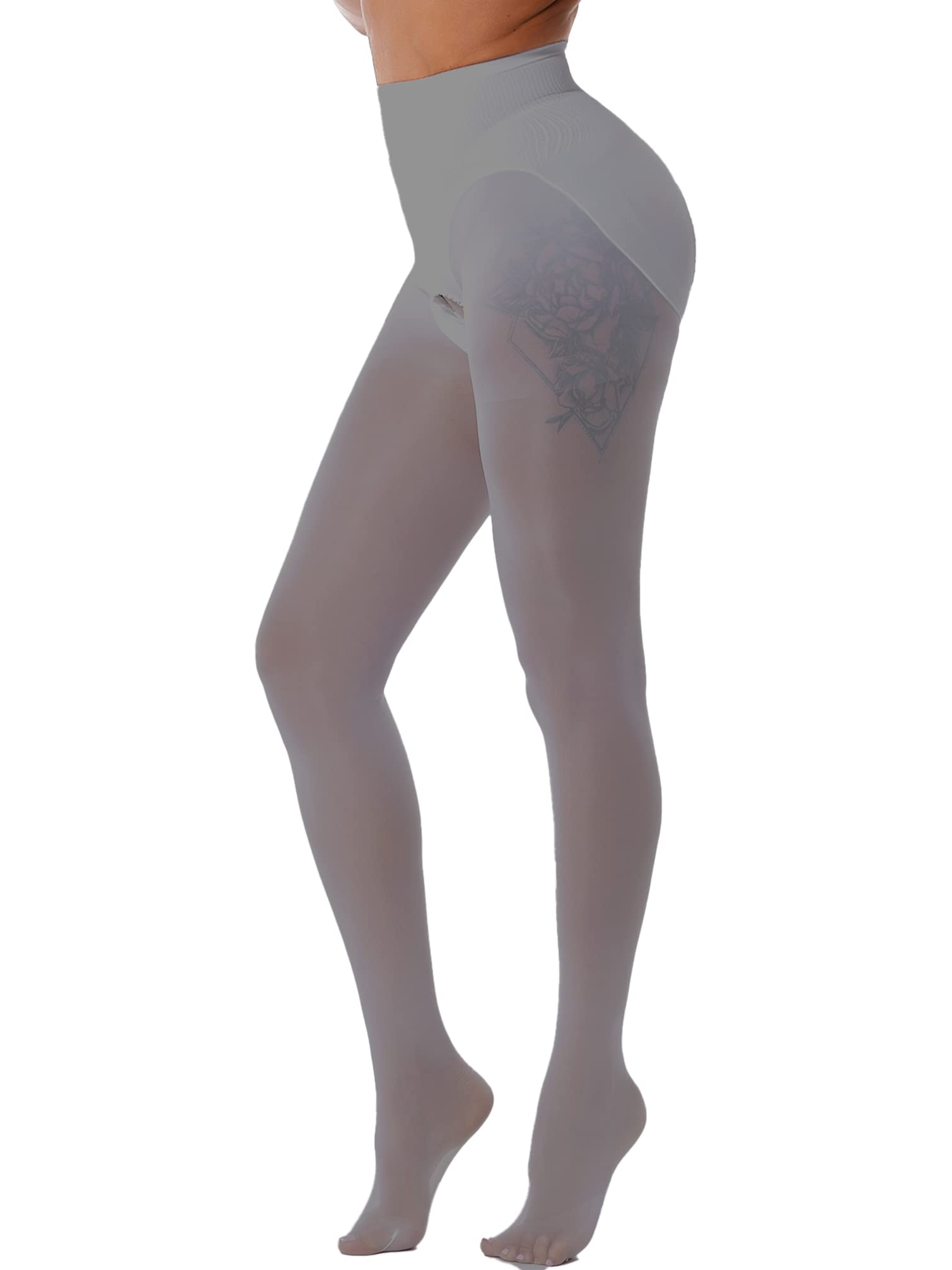 Linjinx Women's Sheer Pantyhose Tights - Mesh Stockings with Crotch Opening, Stretchy See-Through Leggings for Everyday Wear, Office & Special Occasions