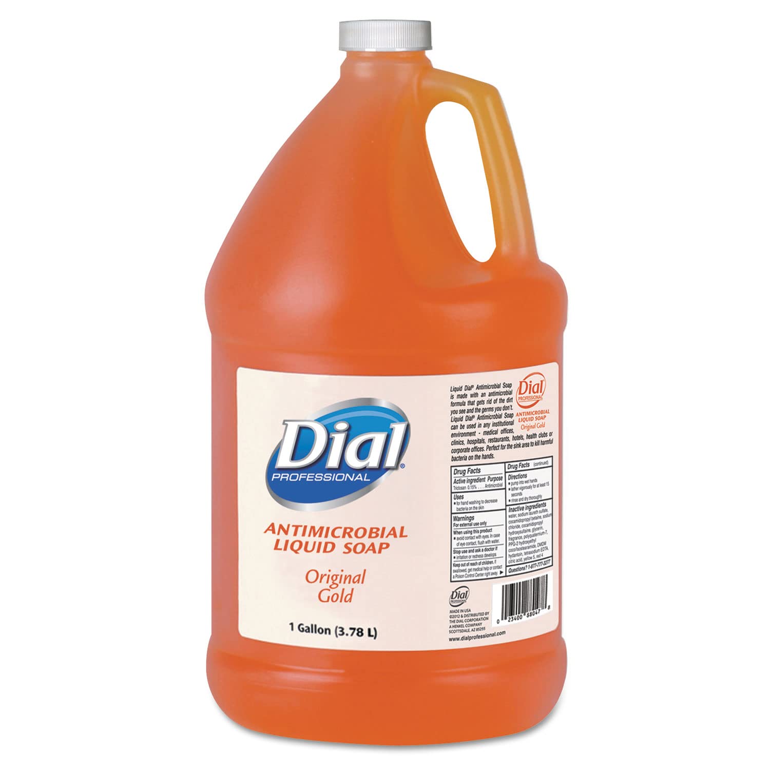 Dial Professional 88047CT Antibacterial Liquid Soap Refill - 1 Gallon (4 Pack) - Original Gold Scent | Ideal for Offices, Schools & Healthcare Facilities