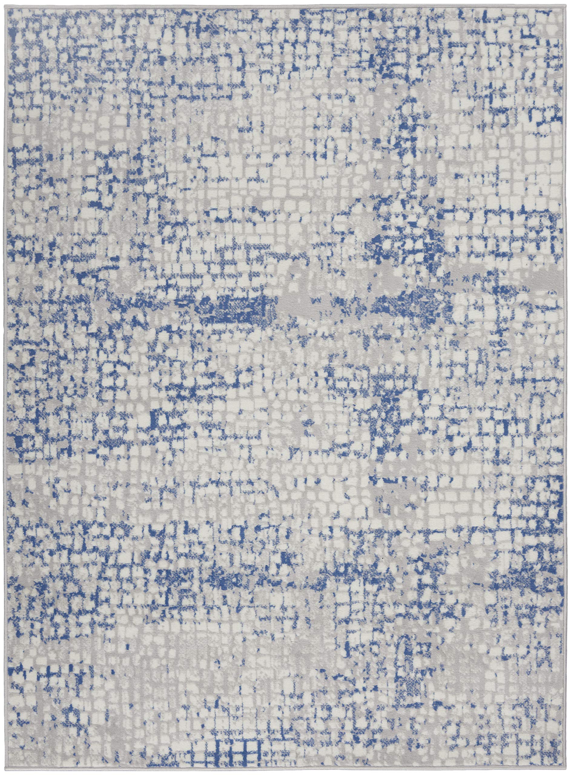 Nourison Whimsicle Abstract Grey Blue 6' x 9' Area Rug - Easy to Clean, Non-Shedding, Soft & Durable - Perfect for Bedroom, Living Room, Dining Room & Kitchen Decor (6x9) - Adds Style & Comfort to Any Space