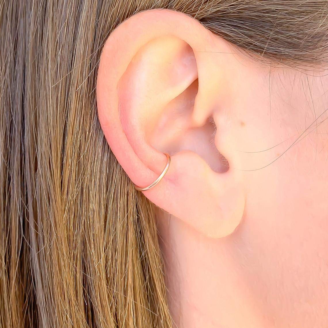 14K Rose Gold Filled Non-Pierced Ear Cuffs for Women - 18ga 12mm Conch Earrings, Elegant Rose Gold Ear Jewelry for Parties, Weddings & Everyday Wear