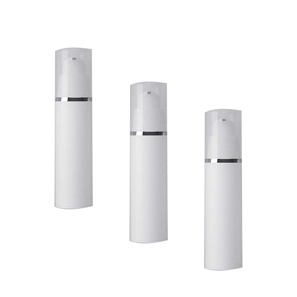 3pcs Cabilock Airless Pump Bottles - Clear Vacuum Cosmetic Containers for Lotion, Serum & Cream | Travel-Friendly Leakproof Makeup Dispenser | Perfect for Skincare, Travel & Daily Beauty Routine
