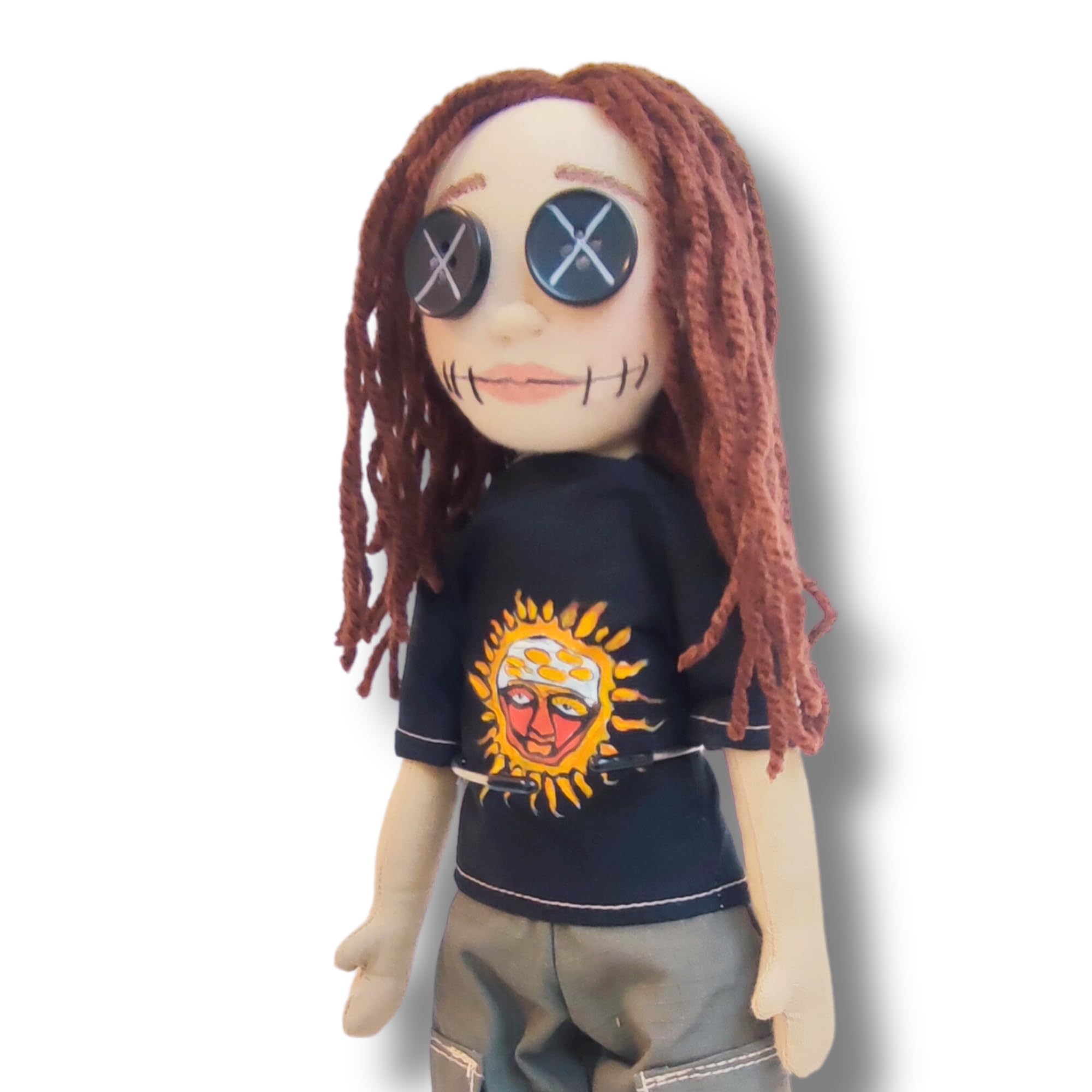 Handmade Custom Cloth Doll with Button Eyes - Personalized Photo to Doll Gift (12 Inch) - Perfect for Birthdays, Anniversaries & Home Decor