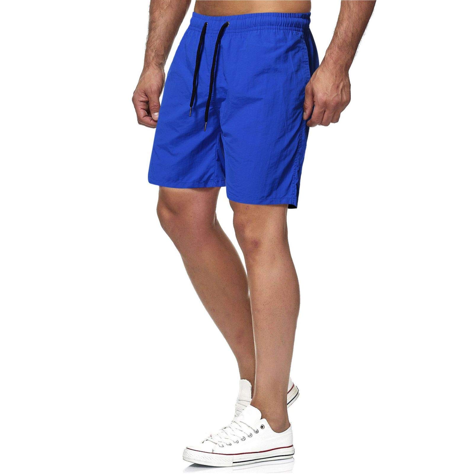 **Men's Quick-Dry Sports Shorts - Solid Color Athletic Training Shorts for Gym, Running & Streetwear | Lightweight & Breathable Workout Shorts**