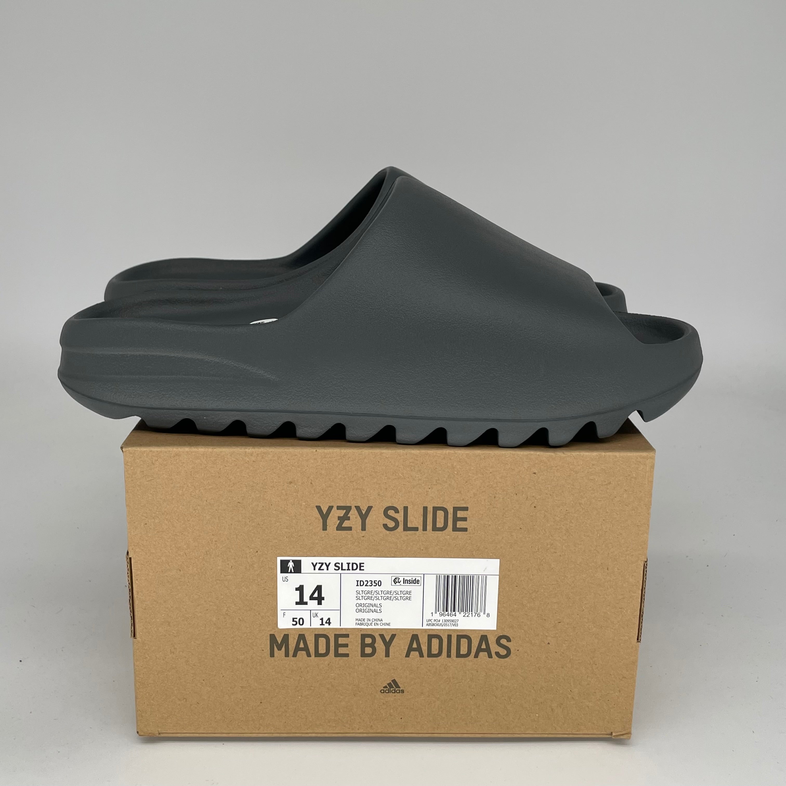 Adidas Yeezy Slide Slate Grey - Men's Size 14 [ID2350] | Comfortable Slides for Beach, Pool & Casual Wear