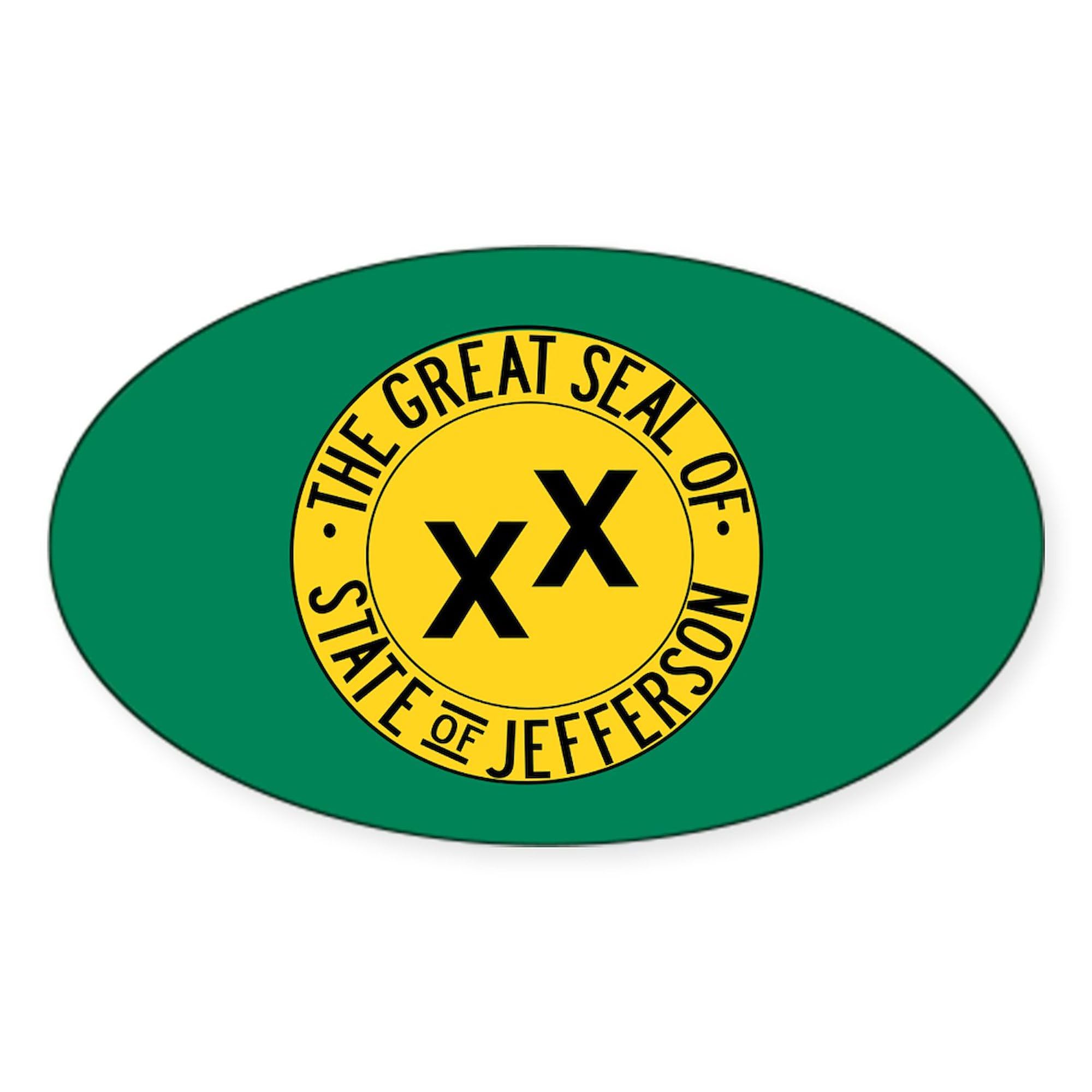 State of Jefferson Oval Car Bumper Sticker - Road Trip Decal