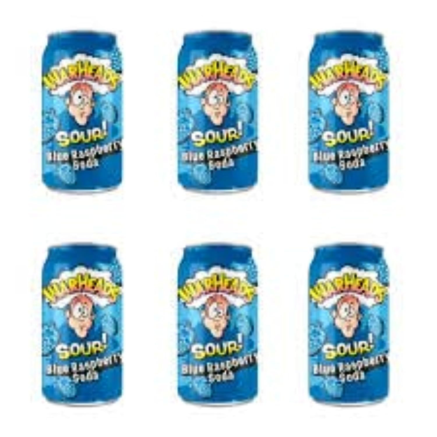 Warheads Sour Soda Blue Raspberry Flavor - 12 Pack (355ml Each) | Tart & Tangy Candy-Inspired Drink for Parties, Gaming Sessions & Summer Refreshment