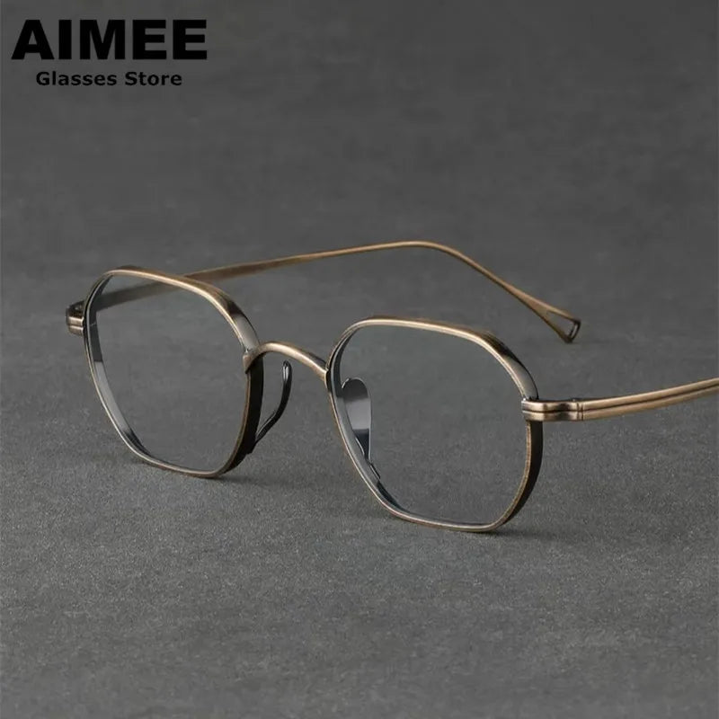 Aimee Women's Full Rim Flat Top Polygon Titanium Eyeglasses Frame 49917 - Lightweight & Durable Eyewear for Work, Reading & Fashion