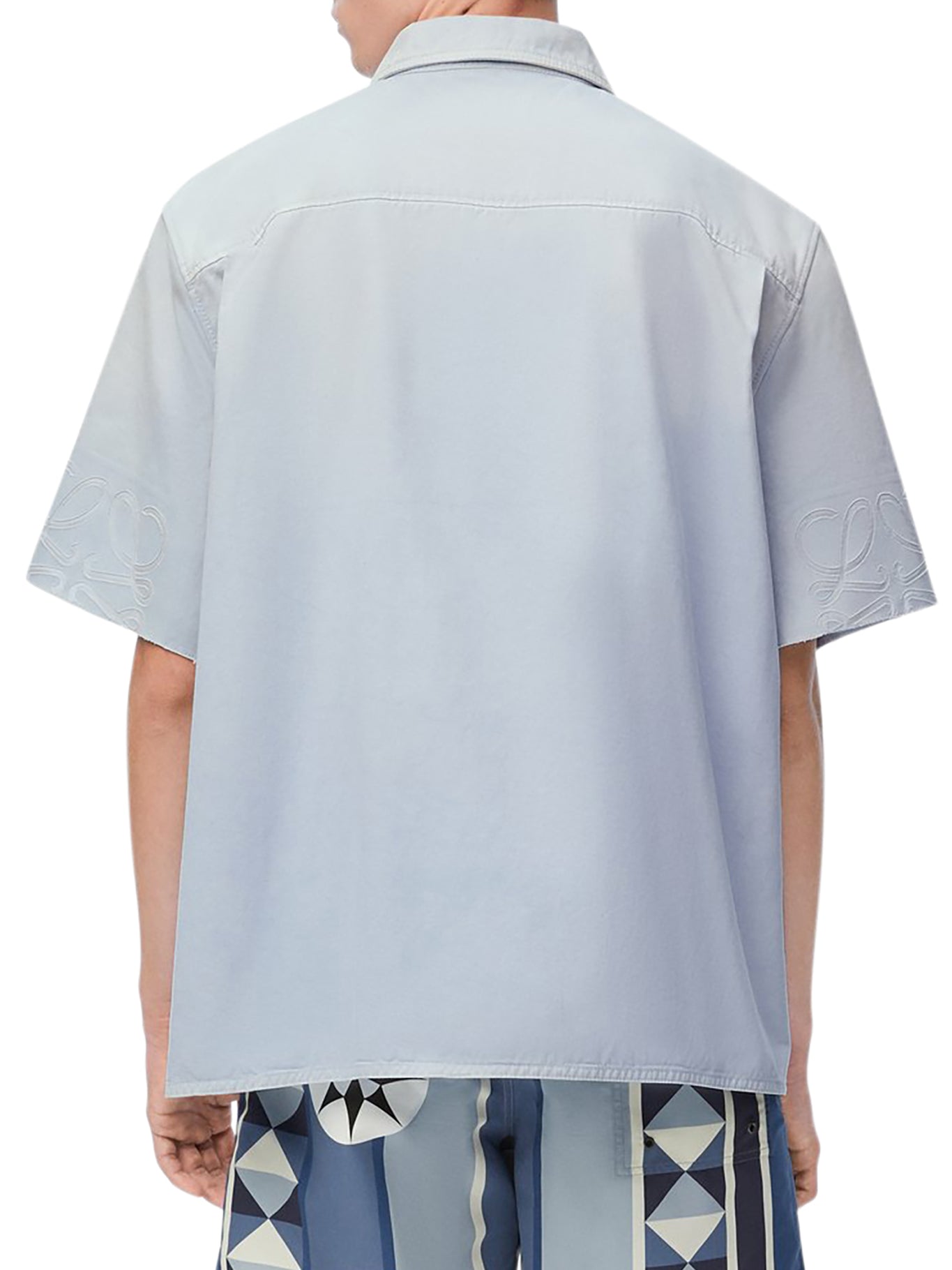 Anagram Short Sleeve Cotton Shirt for Men - Breathable Summer Casual Wear for Office & Outdoor Activities