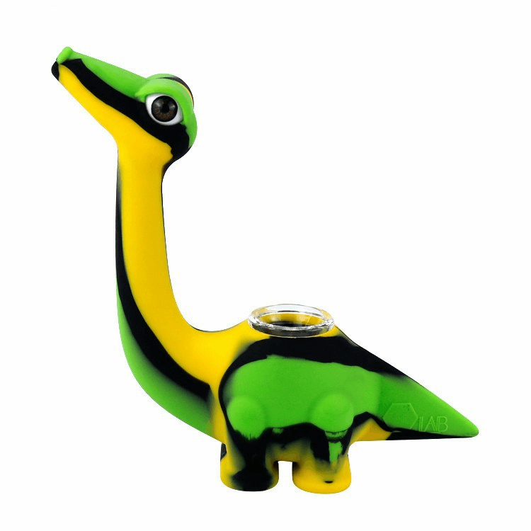 Dinosaur Silicone Mini Pipe Bubbler - Portable Hand Pipe for Tobacco & Herbs | Perfect for Travel, Camping & Outdoor Use