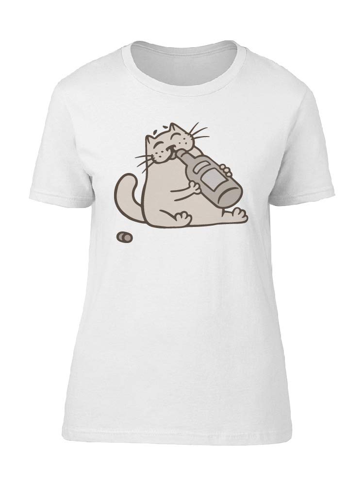 Smartprints Funny Drinking Cat T-Shirt for Men - Trendy Graphic Tee for Casual Wear & Gifts