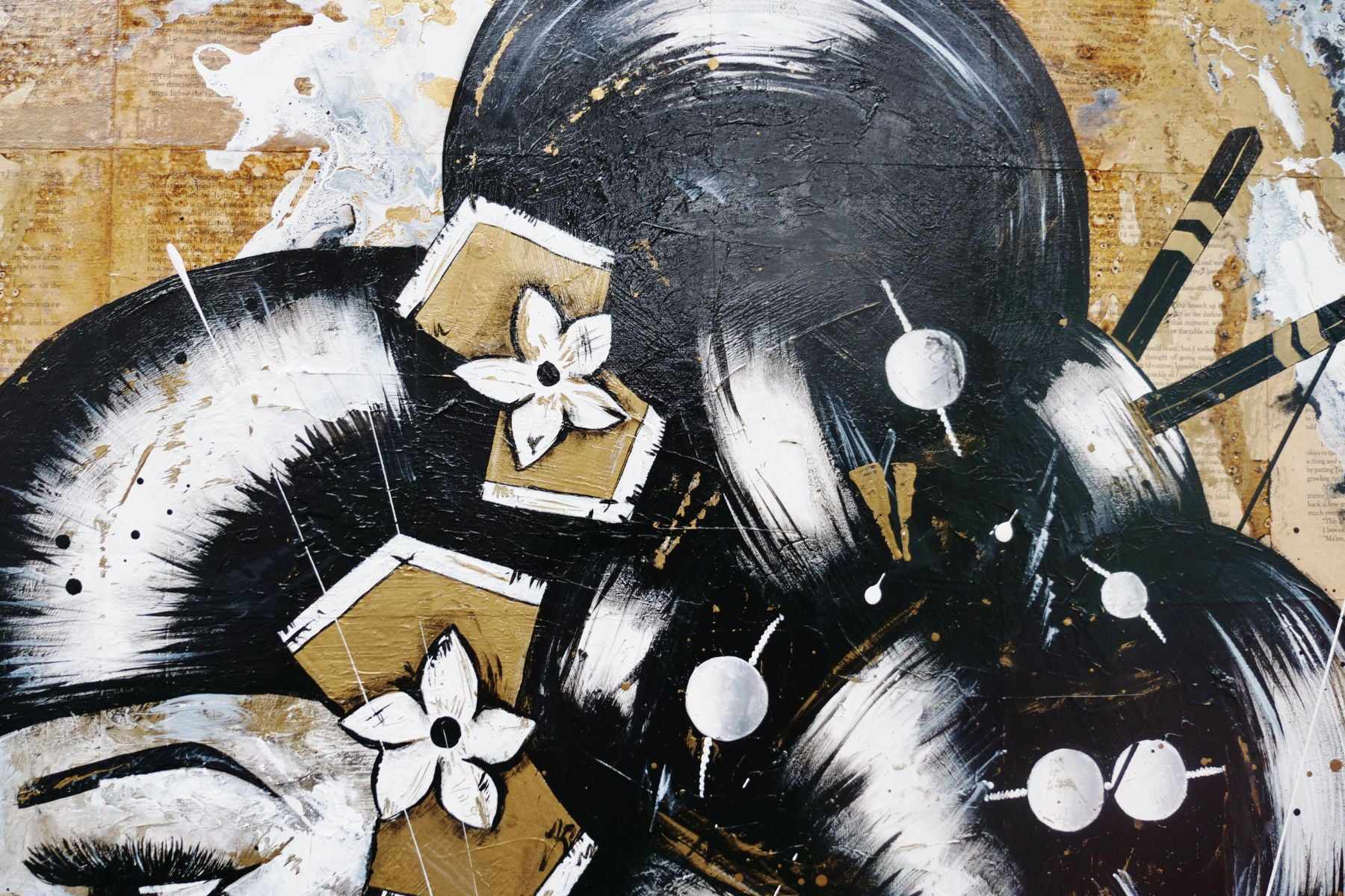 Kin Ojo 120cm x 150cm Geisha Abstract Realism Canvas Art - Japanese Wall Decor for Living Room, Bedroom & Office - Perfect Gift for Book Club Members & Art Lovers