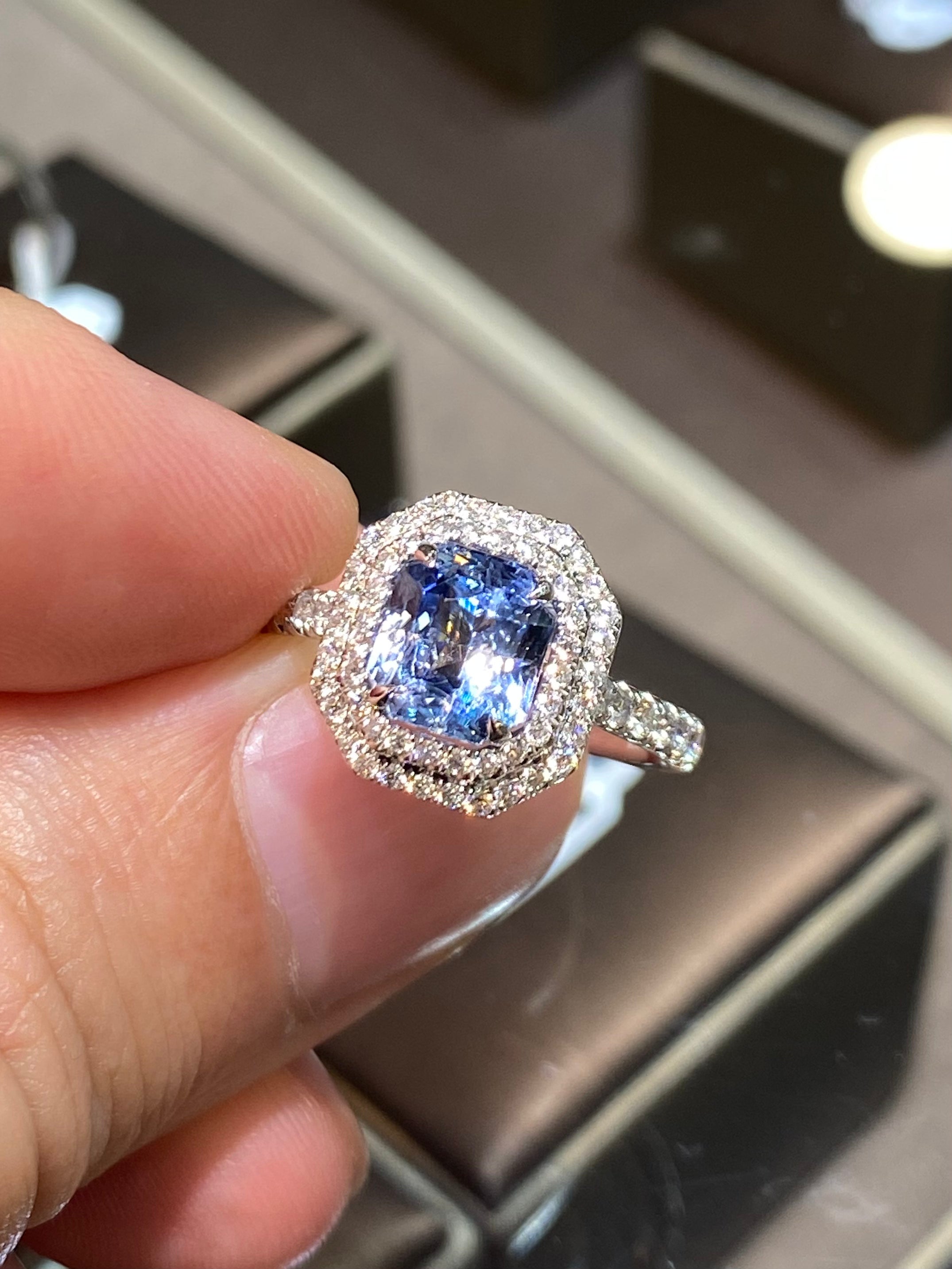 Natural Unheated Blue Sapphire 2.01ct Ring - Genuine Ceylon Sapphire Engagement Ring for Women, 925 Sterling Silver Wedding Band, Perfect for Proposals, Anniversaries & Special Occasions