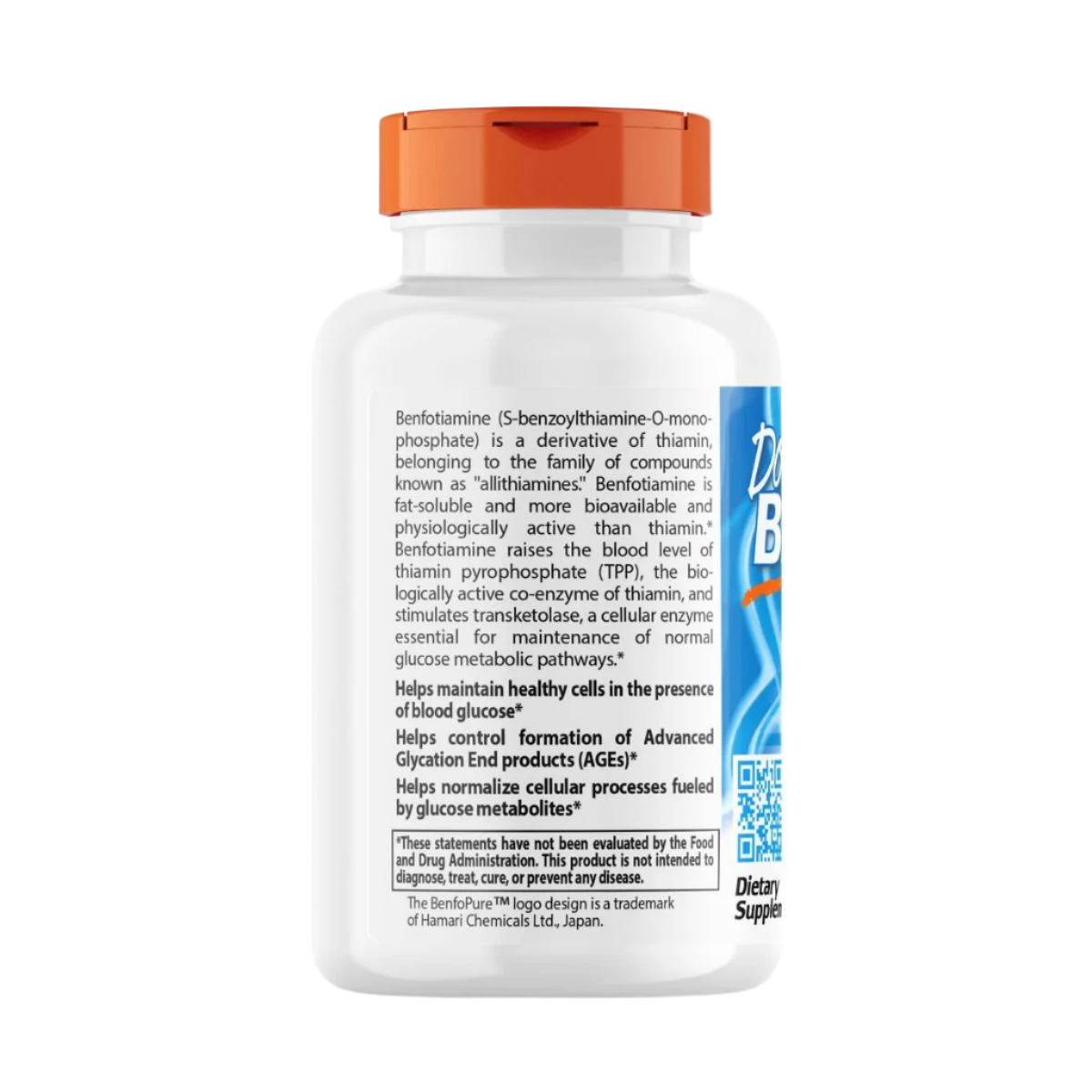 Doctor's Best Benfotiamine 300mg with BenfoPure | 60 Vegetarian Capsules | Supports Nerve Health & Blood Sugar Balance | Ideal for Diabetic Support & Neuropathy Relief