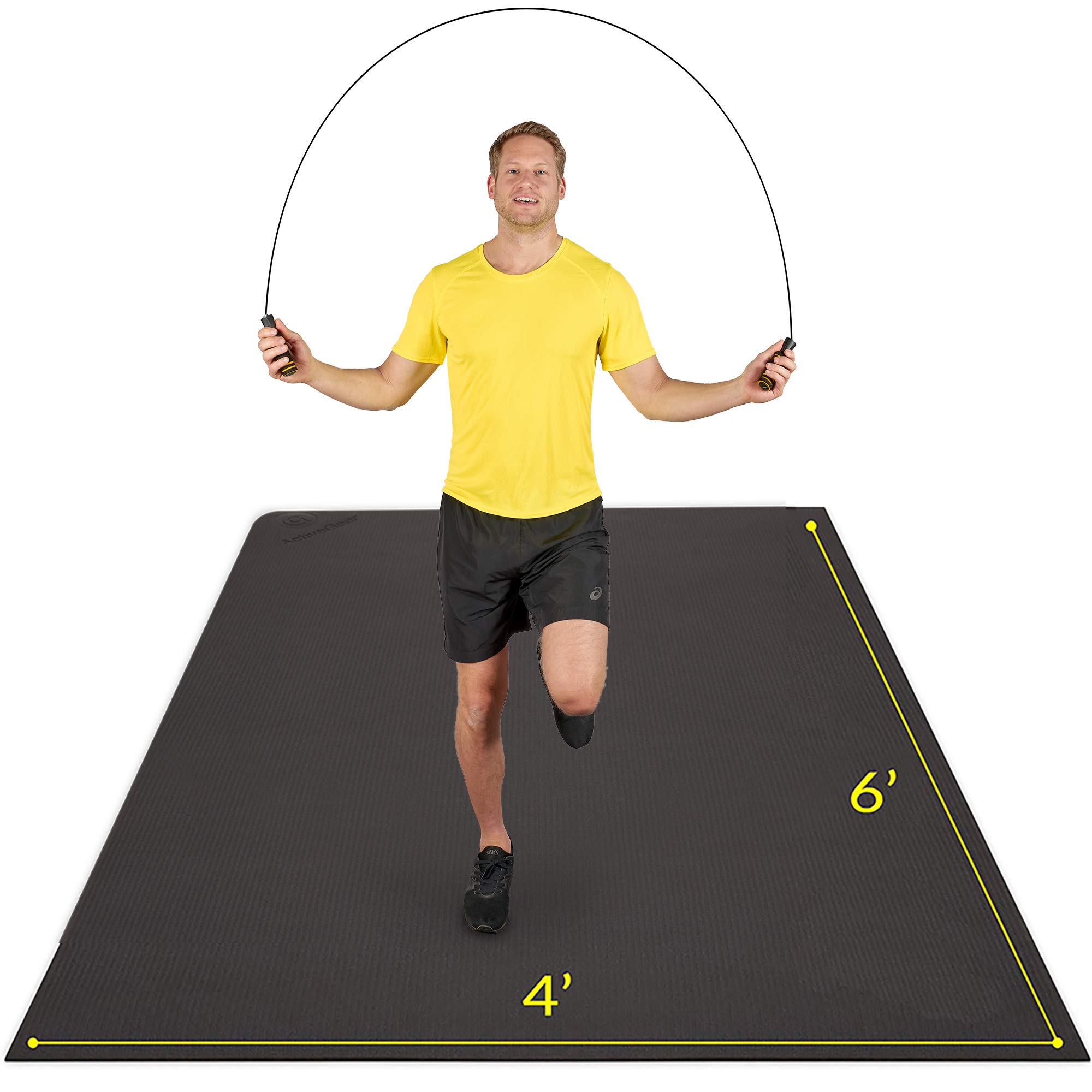 ActiveGear Large Exercise Mat for Home Workout - 6x4 ft Non-Slip Rubber Gym Flooring | Perfect for Yoga, Pilates & Home Gym Training | Durable Fitness Mat for Cardio & Strength Exercises