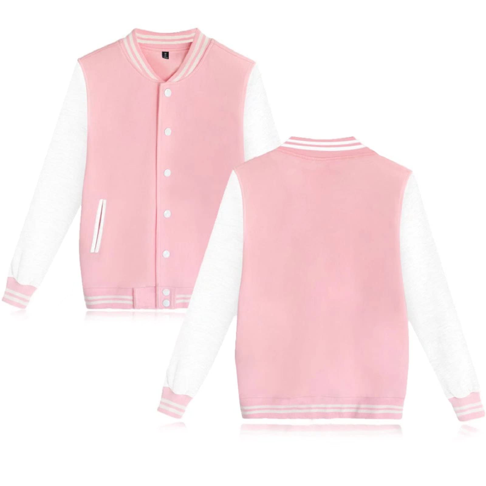 Babyhealthy Women's & Men's Varsity Baseball Jacket - Casual Letterman Bomber Windbreaker Lightweight Coat for Sports, School & Streetwear Fashion