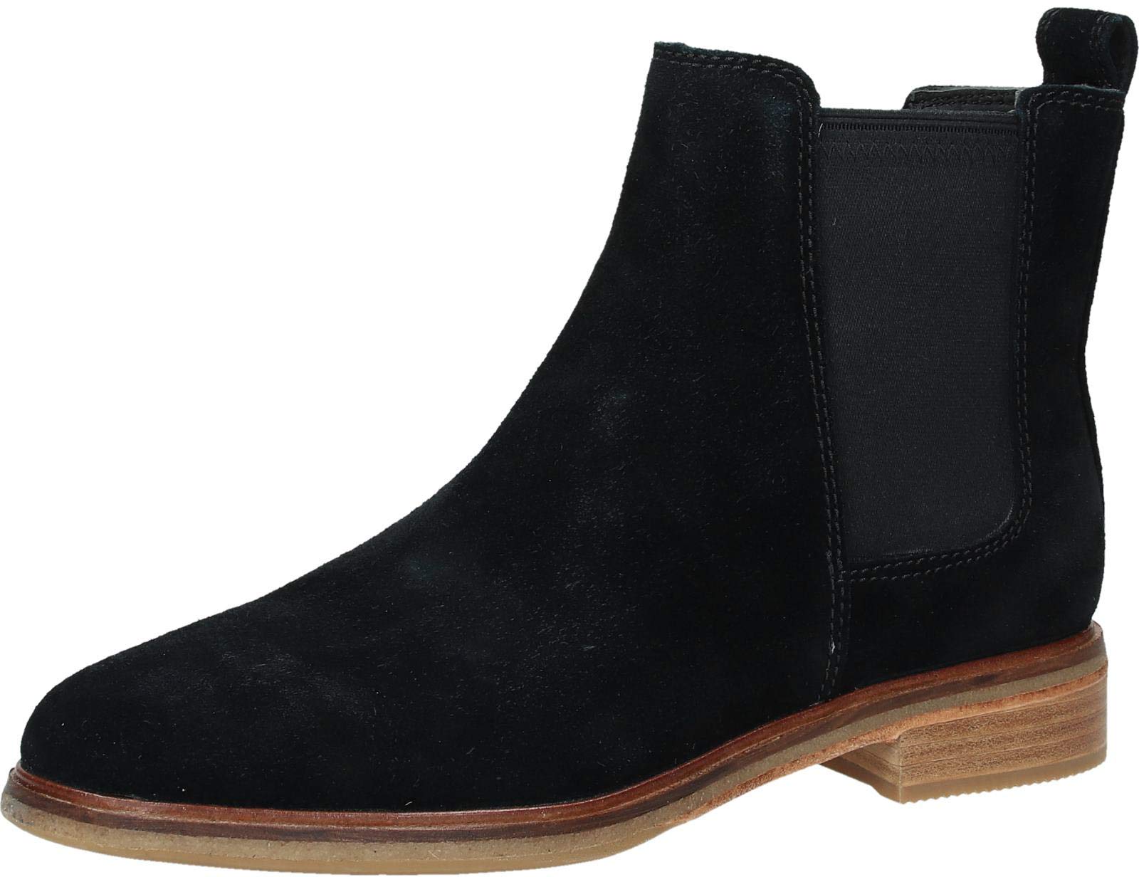 Clarks Clarkdale Women's Ankle Boots - Black Leather Mid-Calf Boots Size 7.5 | Comfortable Casual & Office Shoes for Women | Perfect for Fall, Winter & Workwear