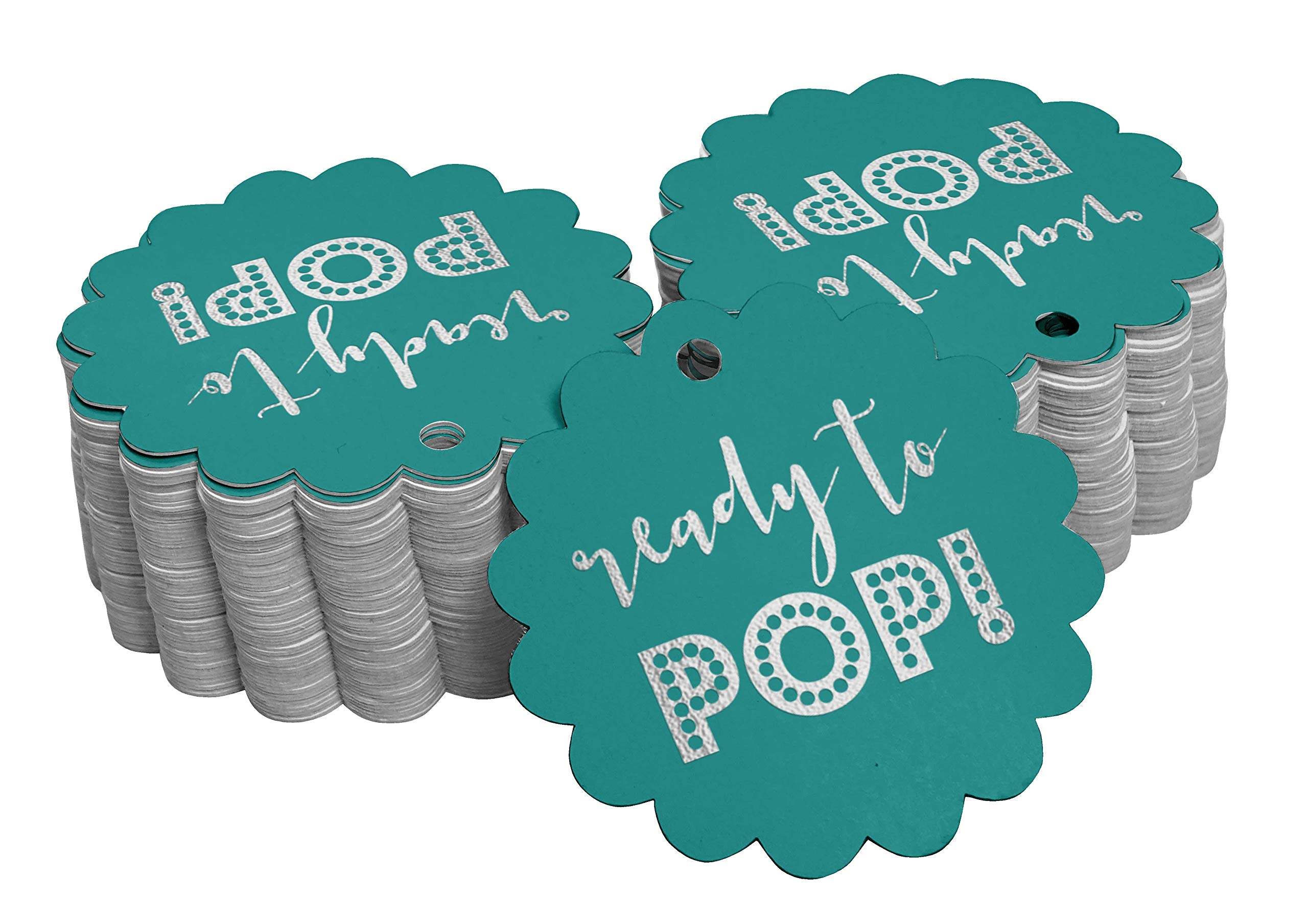 100 Pack Real Silver Foil Baby Shower Favor Tags - Elegant Gift Tags for Baby Showers, Birthday Parties, Wedding Favors & DIY Crafts (2.5