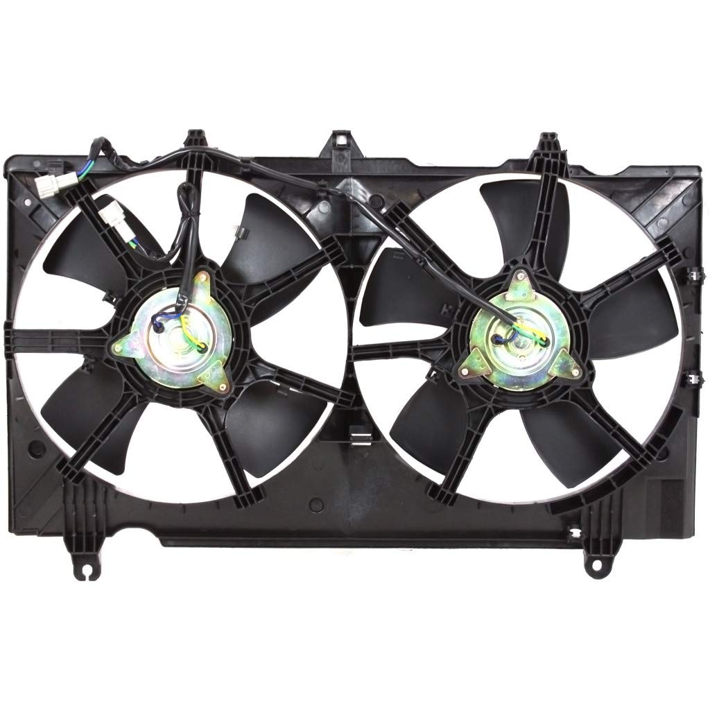Nissan 350Z Cooling Fan Assembly Replacement for Radiator & AC Condenser 2007-2008 Models - Compatible with Part Numbers NI3115136 & 21481-EV02B - Perfect for Summer Driving & Engine Cooling Maintenance