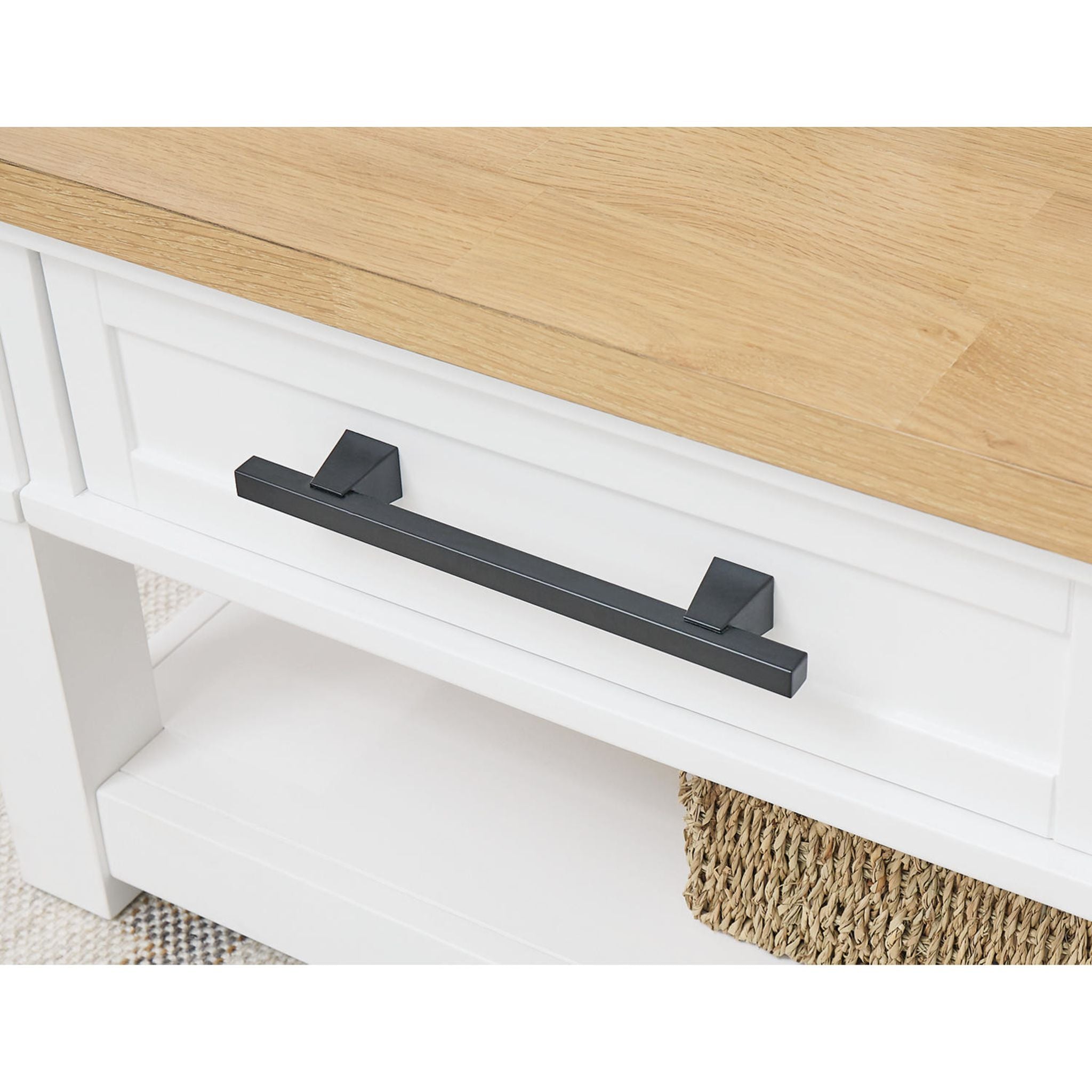 Ashbryn Modern Coffee Table - White & Natural Wood Finish - Perfect for Living Room, Lounge & Home Decor