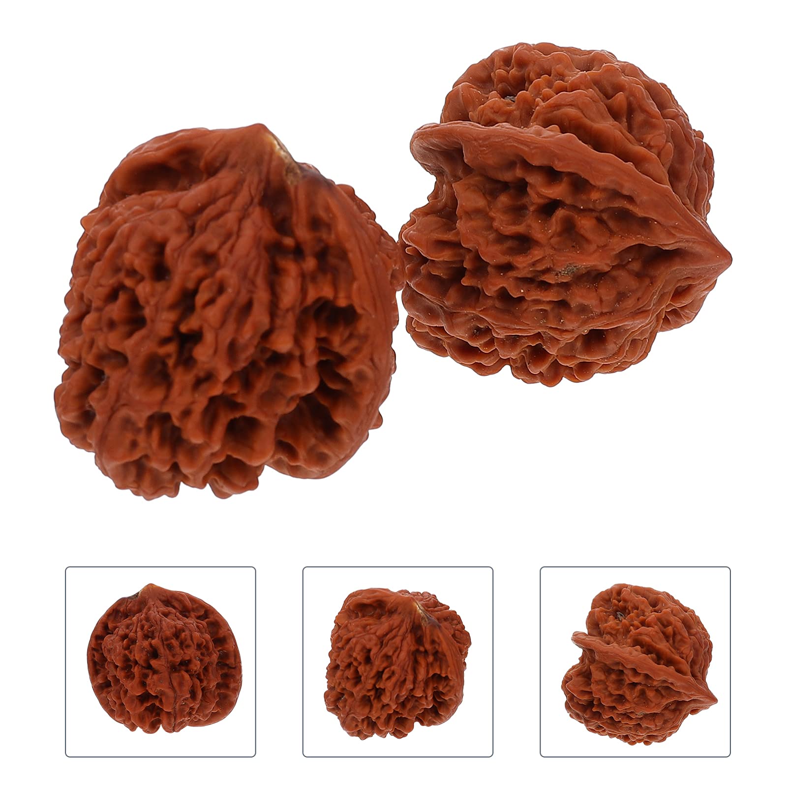 Healifty 2-Pack Walnut Massage Balls for Hand Therapy & Exercise - Improve Blood Circulation, Relieve Stress - Perfect for Office, Home & Travel Use