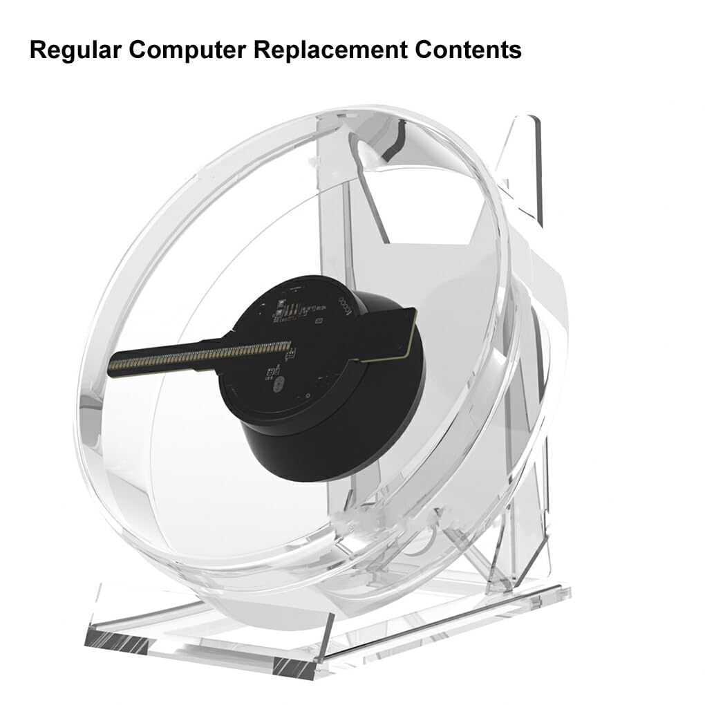 QOKLIYUI 3D Holographic LED Fan Display with Battery - Portable Hologram Projector for Dorm Rooms, PC Replacement | Perfect for Parties, Trade Shows & Home Decor