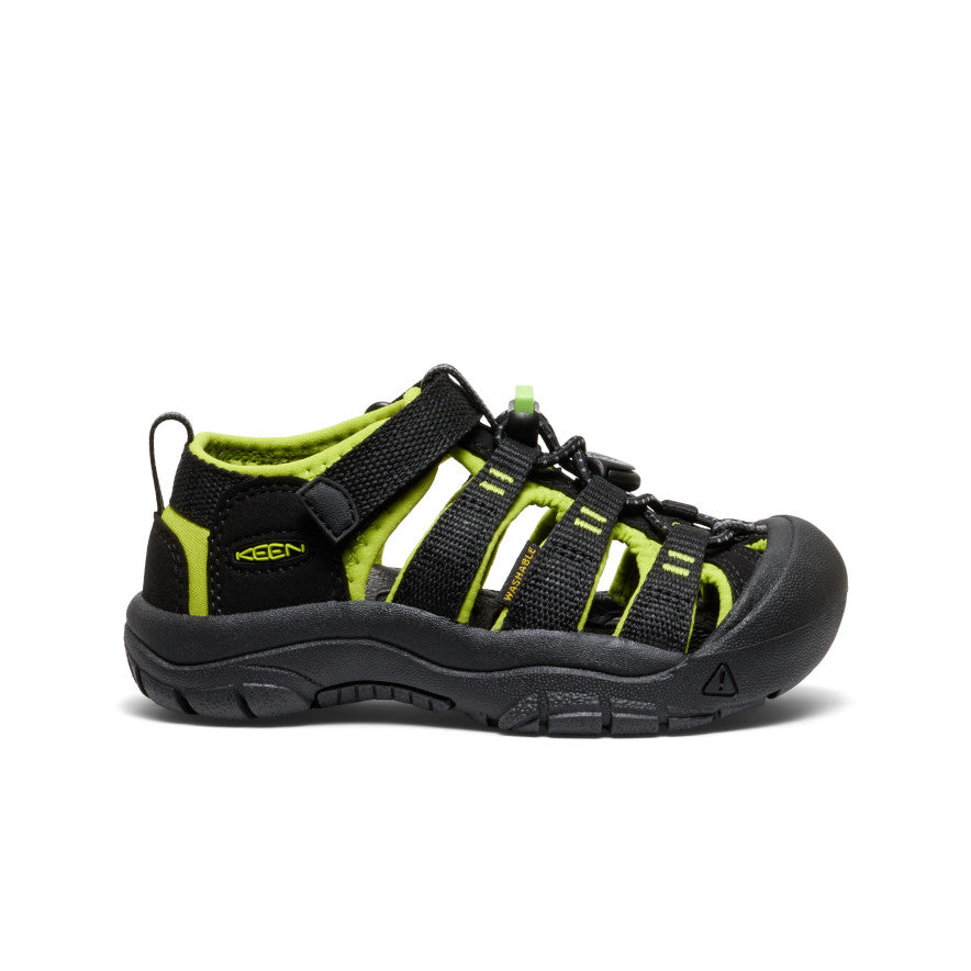 Newport H2 Water Shoes for Toddlers & Little Kids - Black & Lime Green - Perfect for Beach, Pool & Outdoor Play