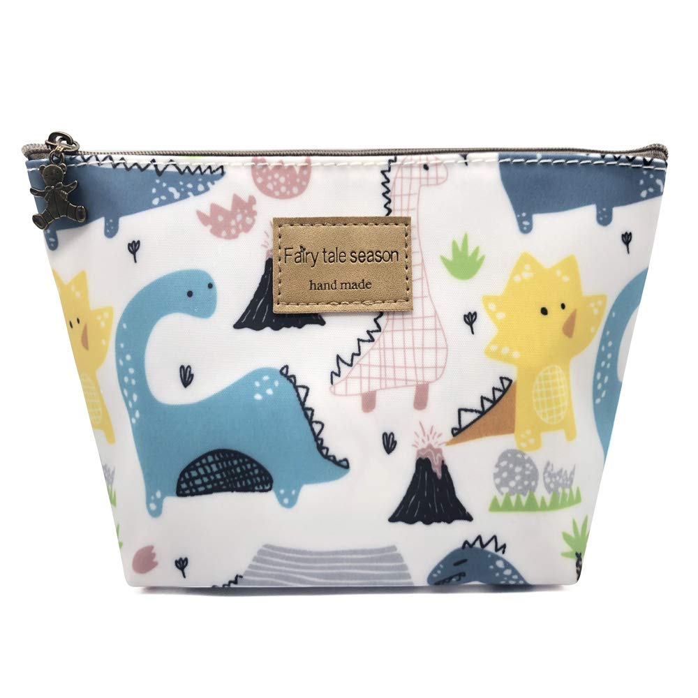 Dinosaur World Makeup Cosmetic Tote Bag - Waterproof Travel Organizer for Brushes & Beauty Products | Perfect for Travel, Gym & School