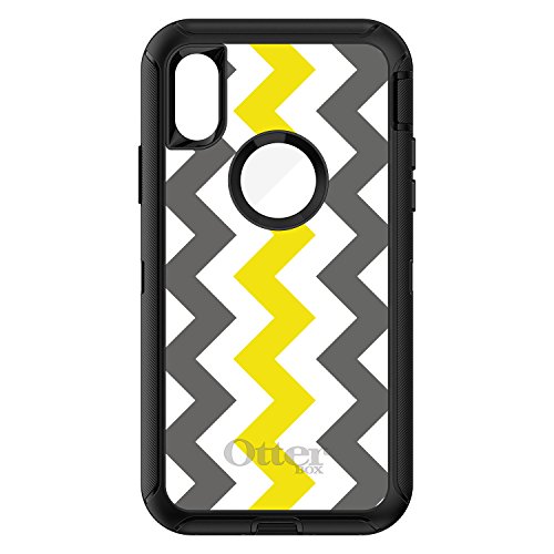 Grey Yellow Chevron Stripes On Black Case