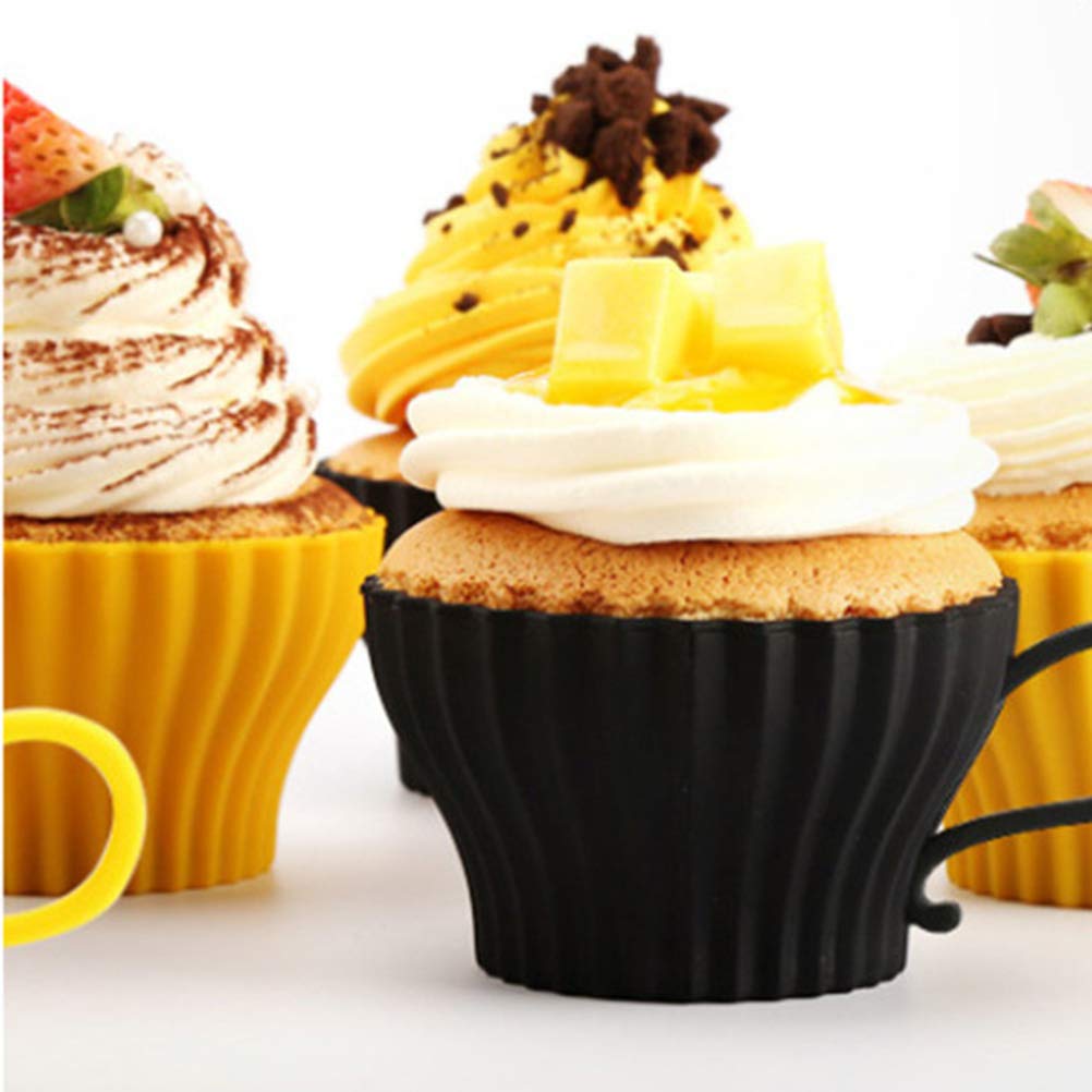 DOITOOL 5-Piece Silicone Cupcake Molds - Reusable Muffin Baking Cups for Homemade Cakes, DIY Desserts - Perfect for Birthday Parties, Baby Showers & Holiday Baking