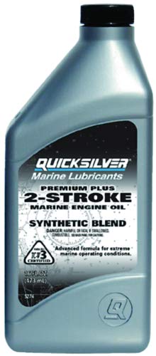 Quicksilver Premium Plus TCW 3 Marine Engine Oil - 16oz Bottle (12-Pack Case) - Ideal for Outboard Motors, Jet Skis & Marine Engines