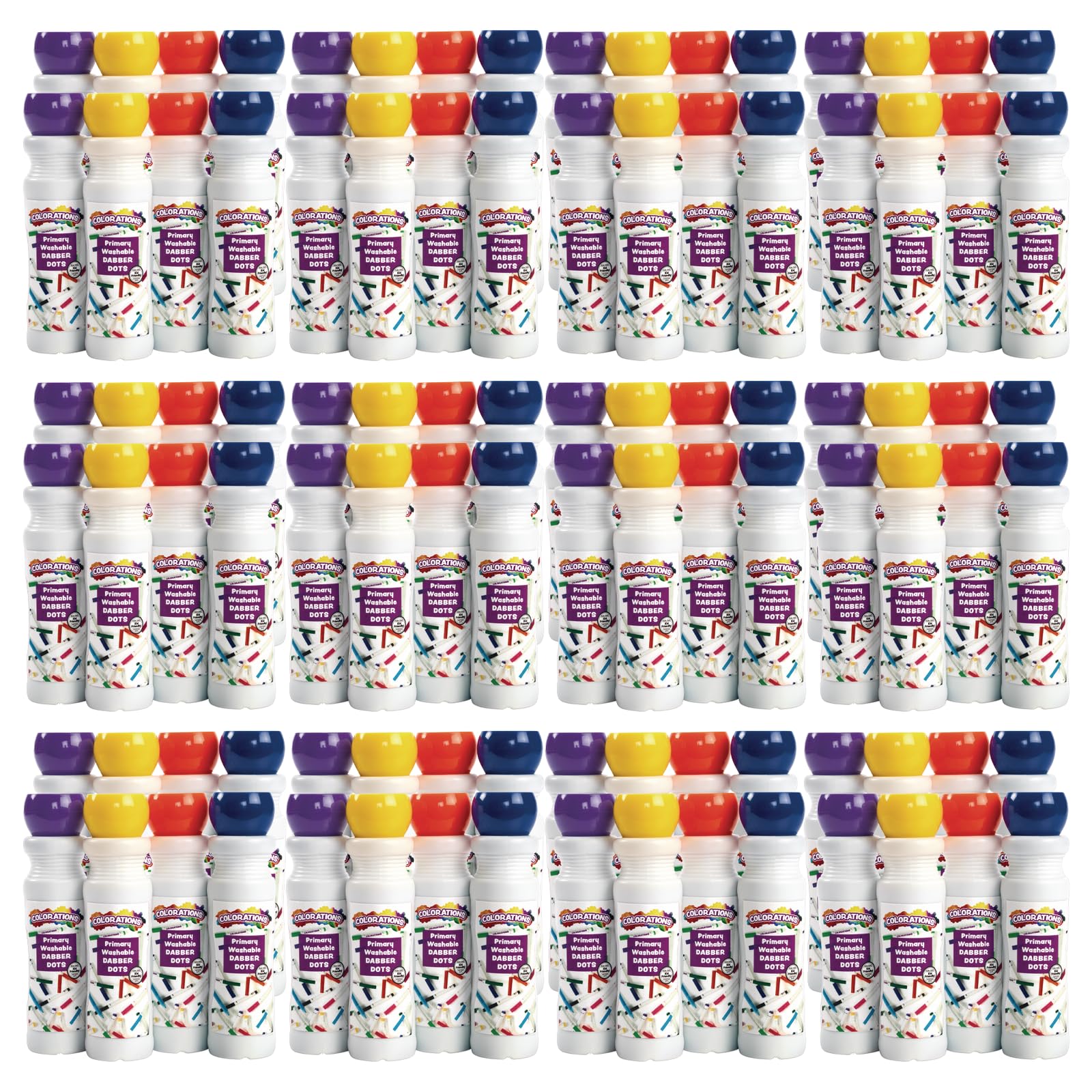 Colorations Dabber Dot Markers - 12 Sets (4 Colors Each) | Individually Packed Non-Toxic Art Supplies for Kids | Perfect for Classroom Activities, DIY Crafts & Gift Decorations | Fun Creative Painting for Toddlers & Preschoolers