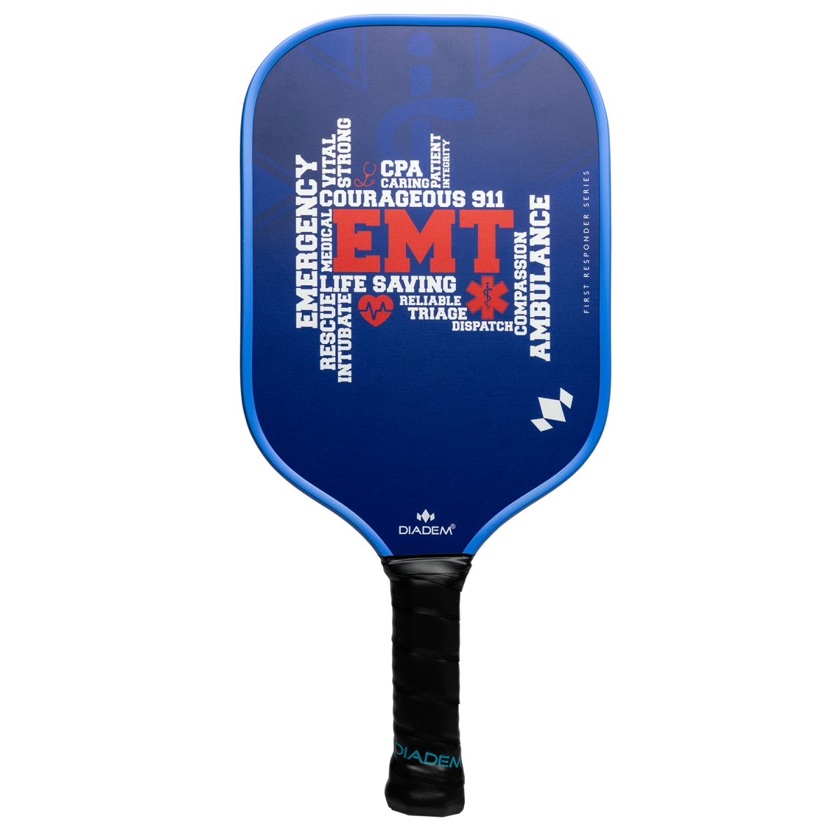 Diadem First Responder Series V2 Rush Pickleball Paddle - Premium Carbon Fiber Paddle for Competitive Play | Ideal for Tournaments, Outdoor & Indoor Games