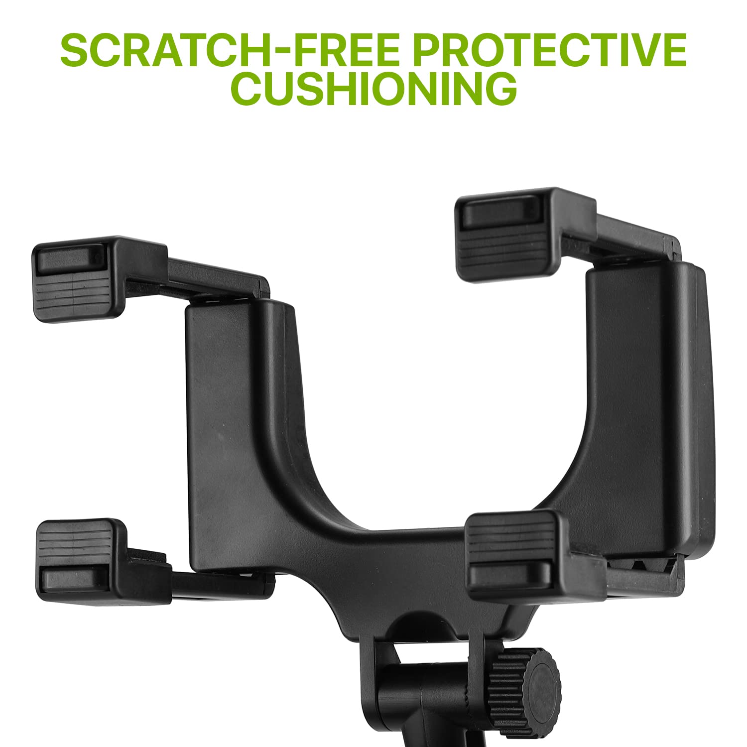 LAX Gadgets Car Phone Holder Mount - Adjustable Rearview Mirror Phone Holder for Car with Multi-Angle Bracket - 2 Pack Black - Perfect for Hands-Free Navigation & Safe Driving
